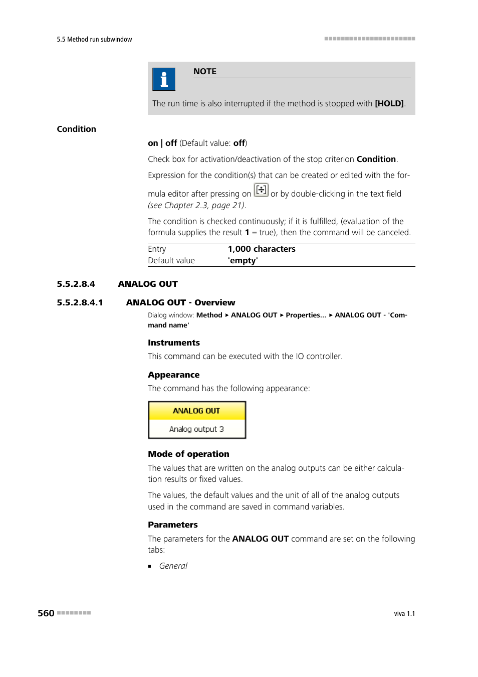 4 analog out, 1 analog out - overview, Analog out | Metrohm viva 1.1 User Manual | Page 572 / 1085