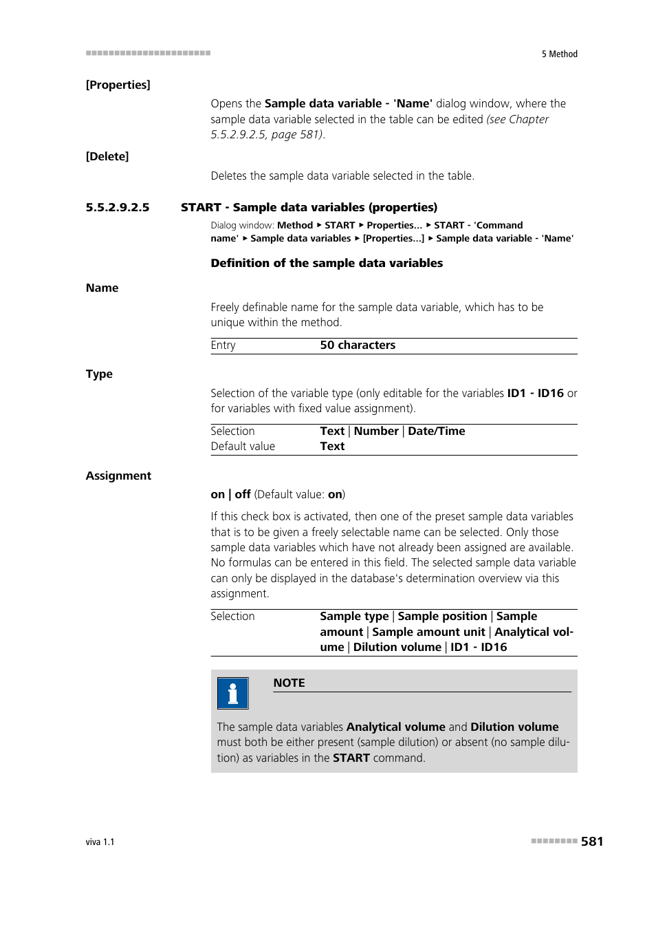 5 start - sample data variables (properties) | Metrohm viva 1.1 User Manual | Page 593 / 1085