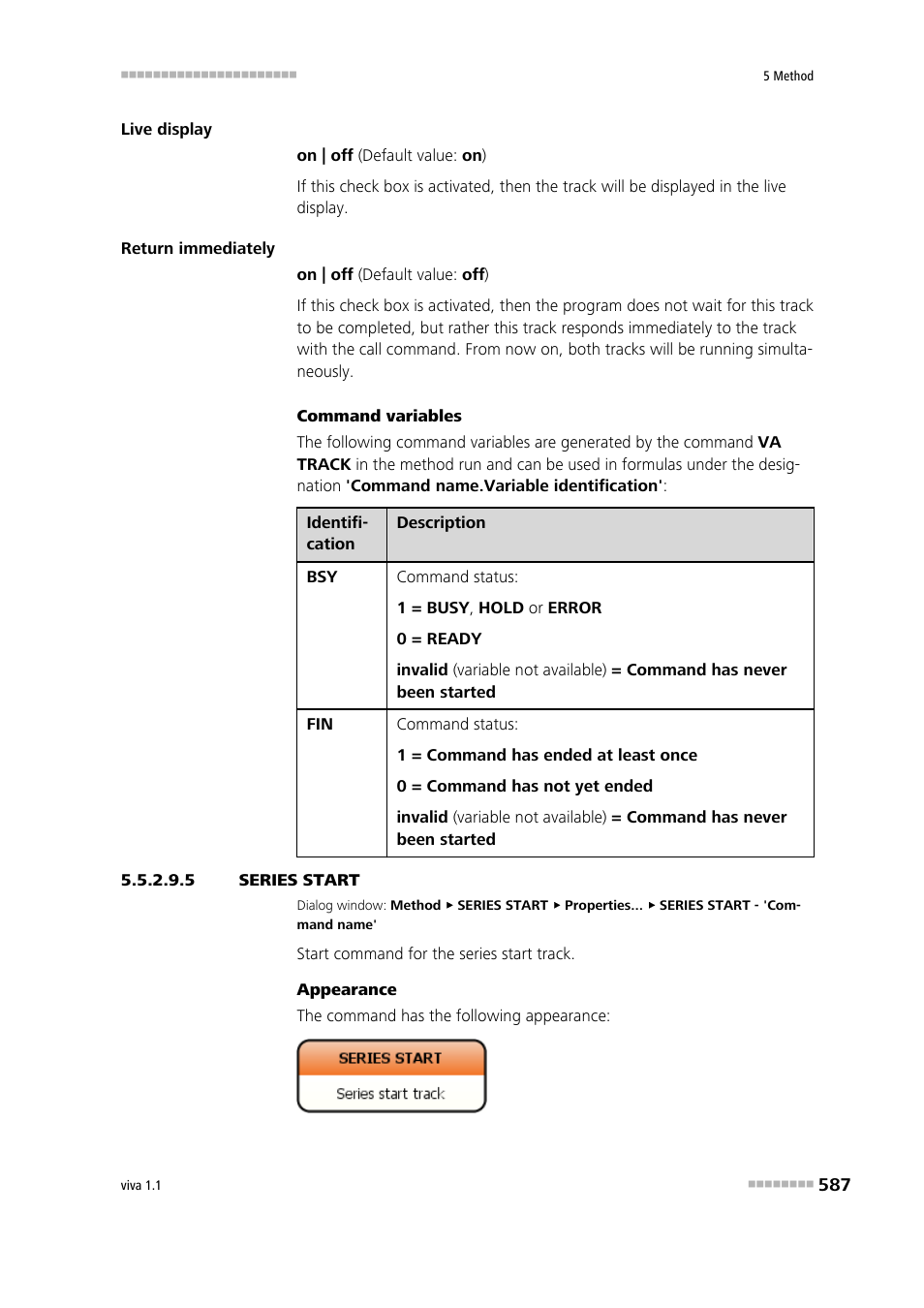 5 series start, Series start | Metrohm viva 1.1 User Manual | Page 599 / 1085