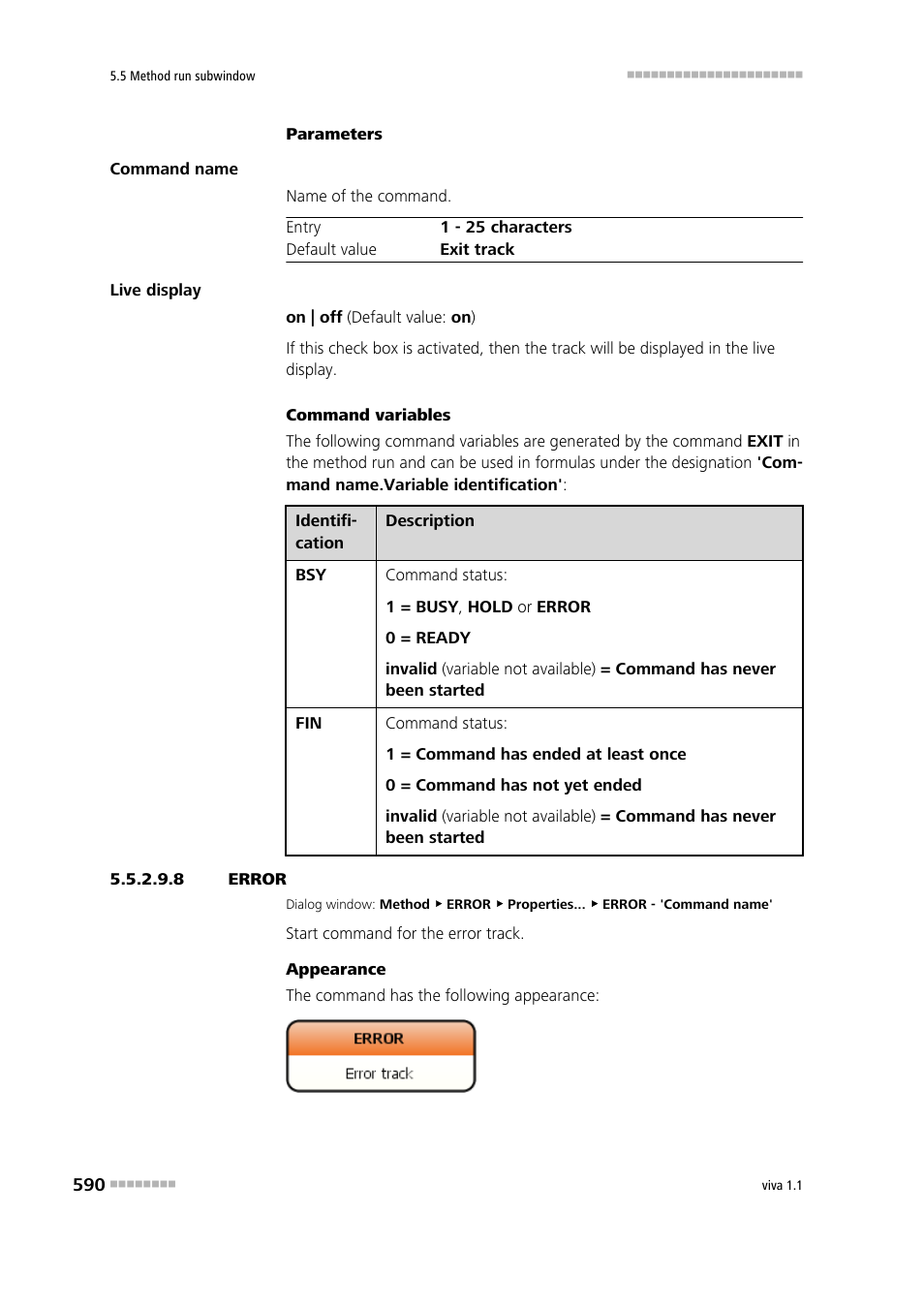 8 error, Error | Metrohm viva 1.1 User Manual | Page 602 / 1085