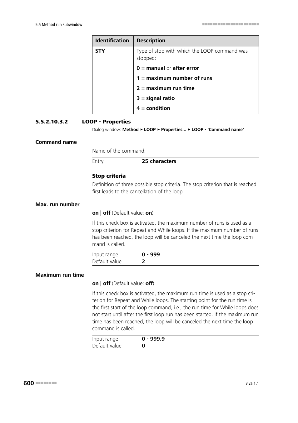 2 loop - properties | Metrohm viva 1.1 User Manual | Page 612 / 1085