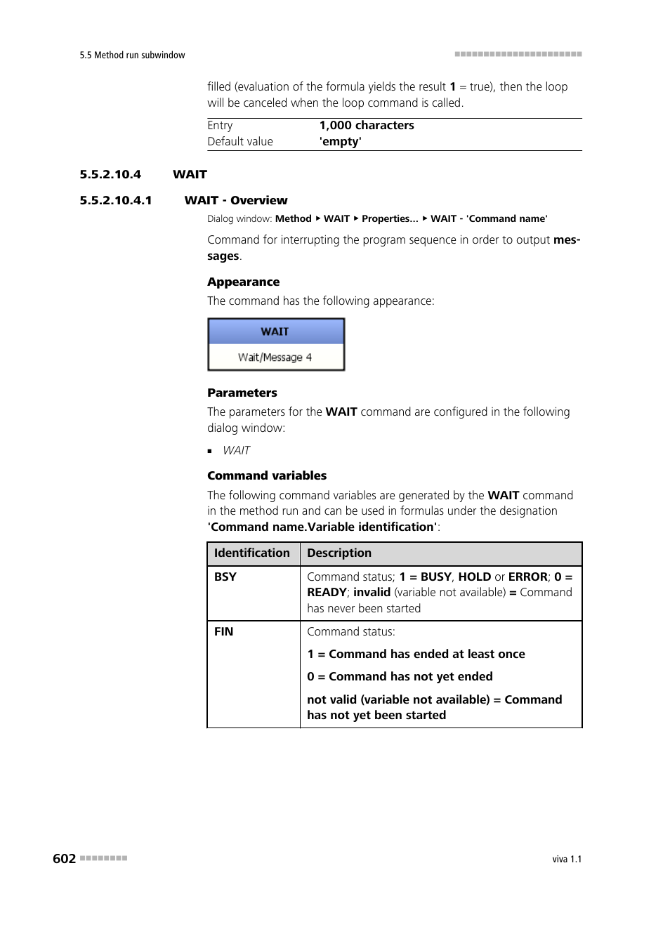 4 wait, 1 wait - overview, Wait | Metrohm viva 1.1 User Manual | Page 614 / 1085