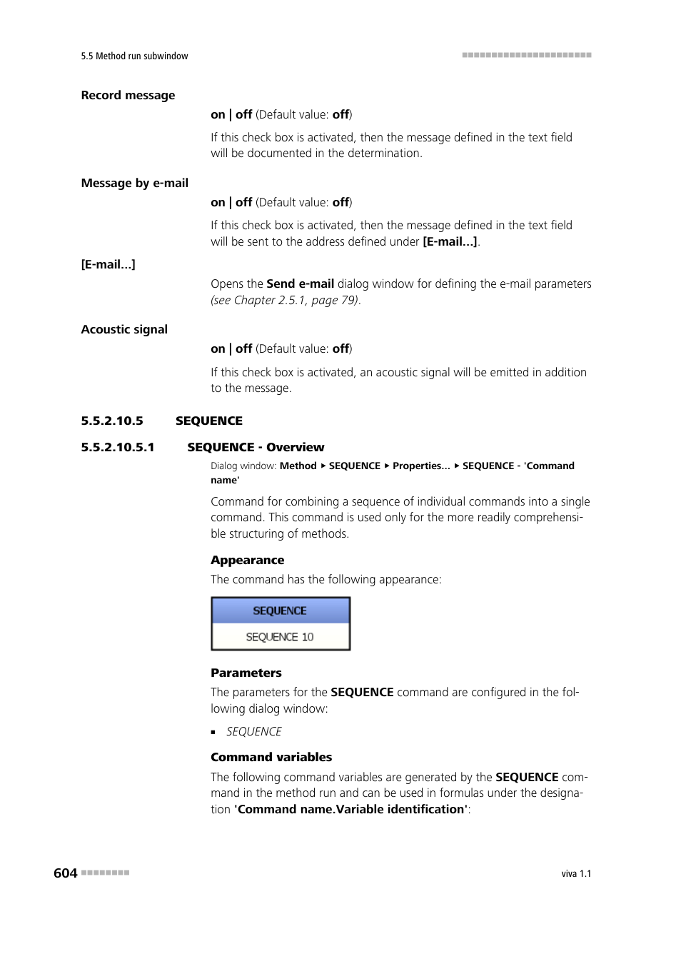 5 sequence, 1 sequence - overview, Sequence | Metrohm viva 1.1 User Manual | Page 616 / 1085