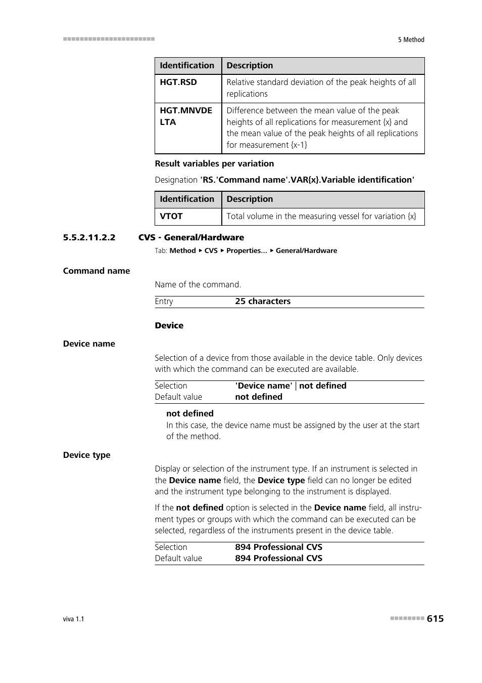 2 cvs - general/hardware, General/hardware | Metrohm viva 1.1 User Manual | Page 627 / 1085