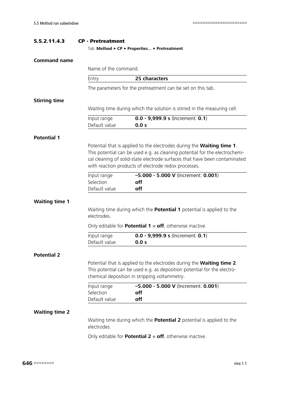 3 cp - pretreatment, Pretreatment | Metrohm viva 1.1 User Manual | Page 658 / 1085