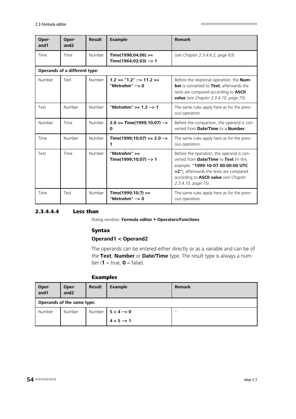 4 less than, Less than, Less than (<) | Metrohm viva 1.1 User Manual | Page 66 / 1085