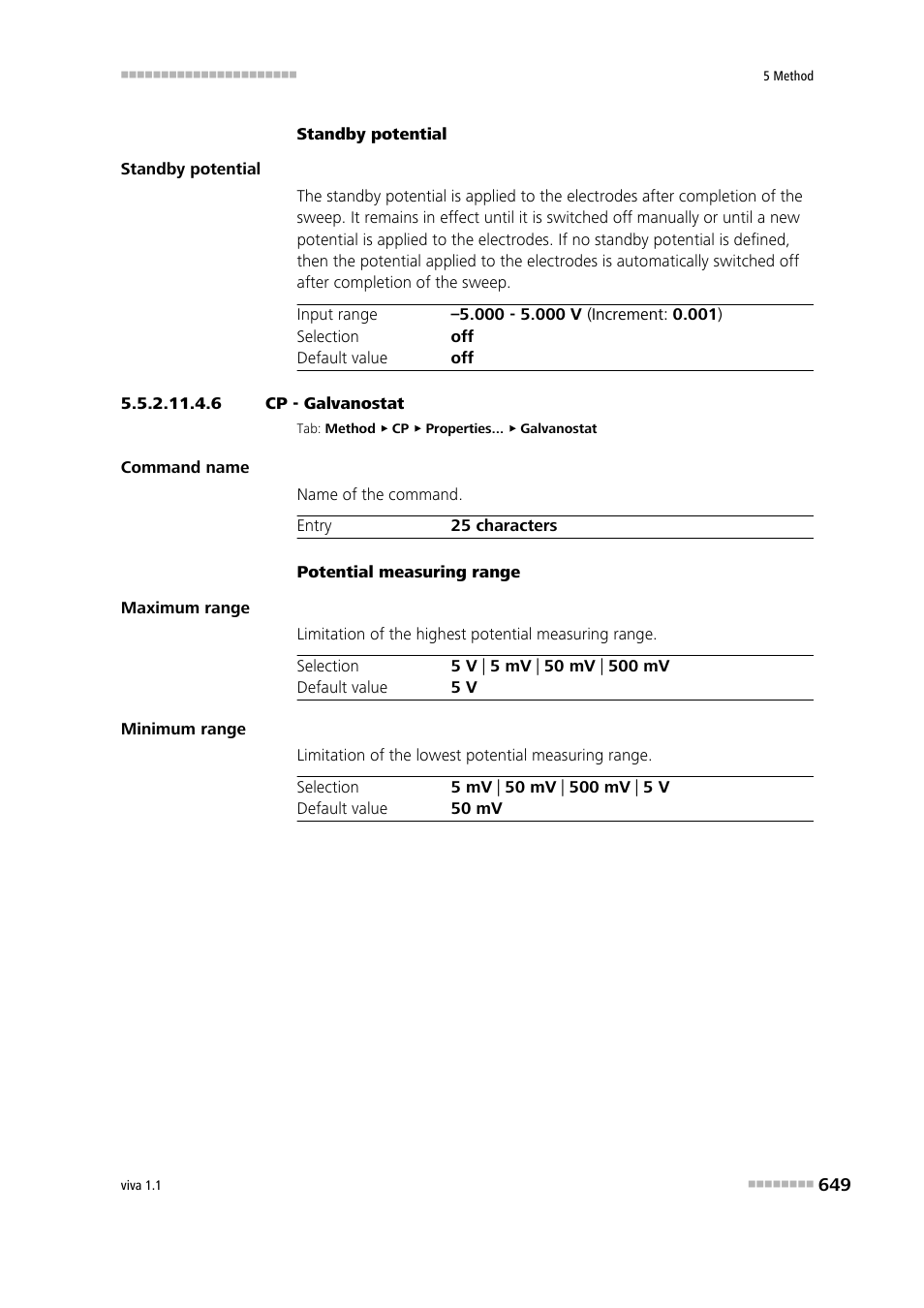 6 cp - galvanostat, Galvanostat | Metrohm viva 1.1 User Manual | Page 661 / 1085