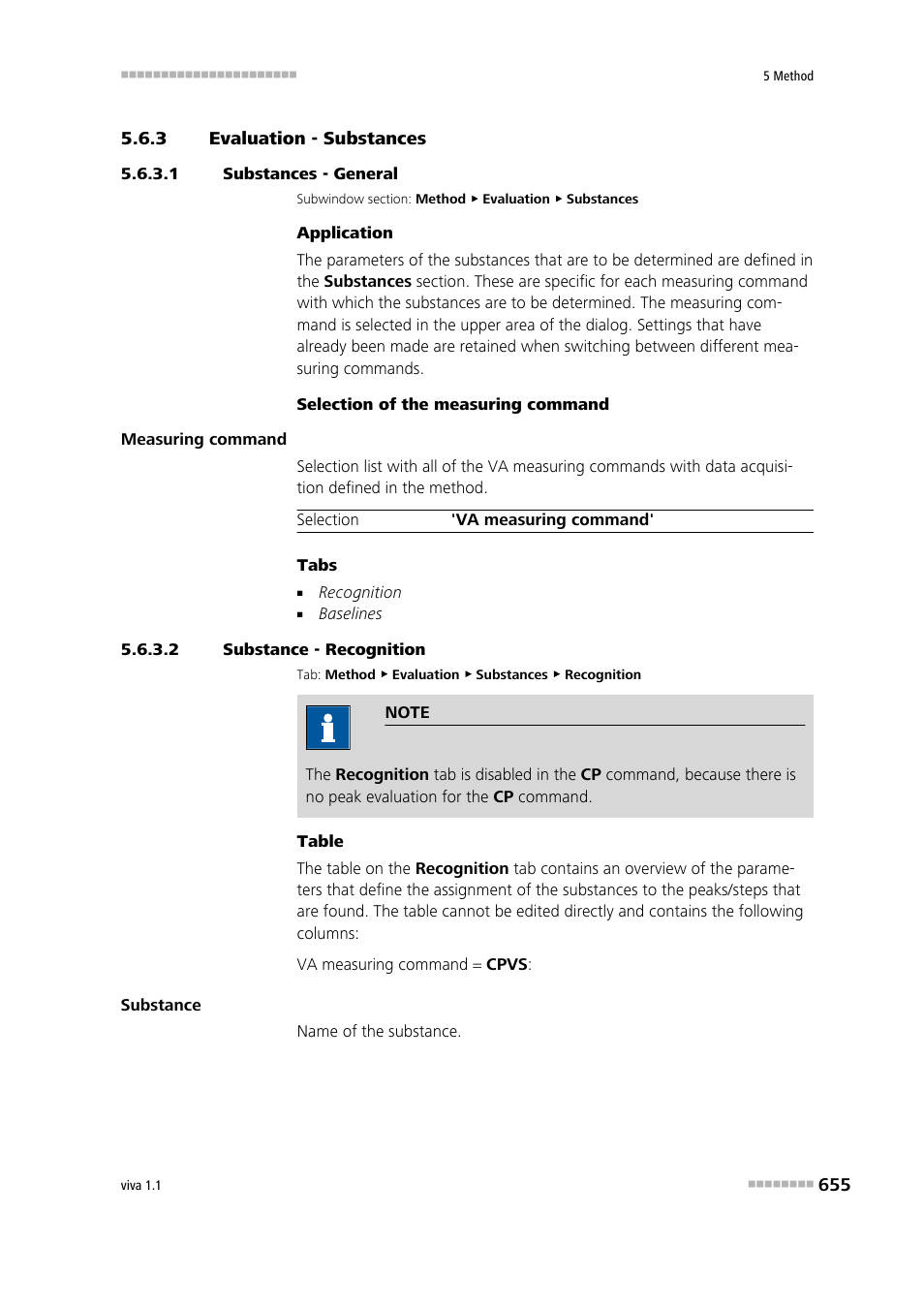 3 evaluation - substances, 1 substances - general, 2 substance - recognition | Evaluation - substances, Substances | Metrohm viva 1.1 User Manual | Page 667 / 1085