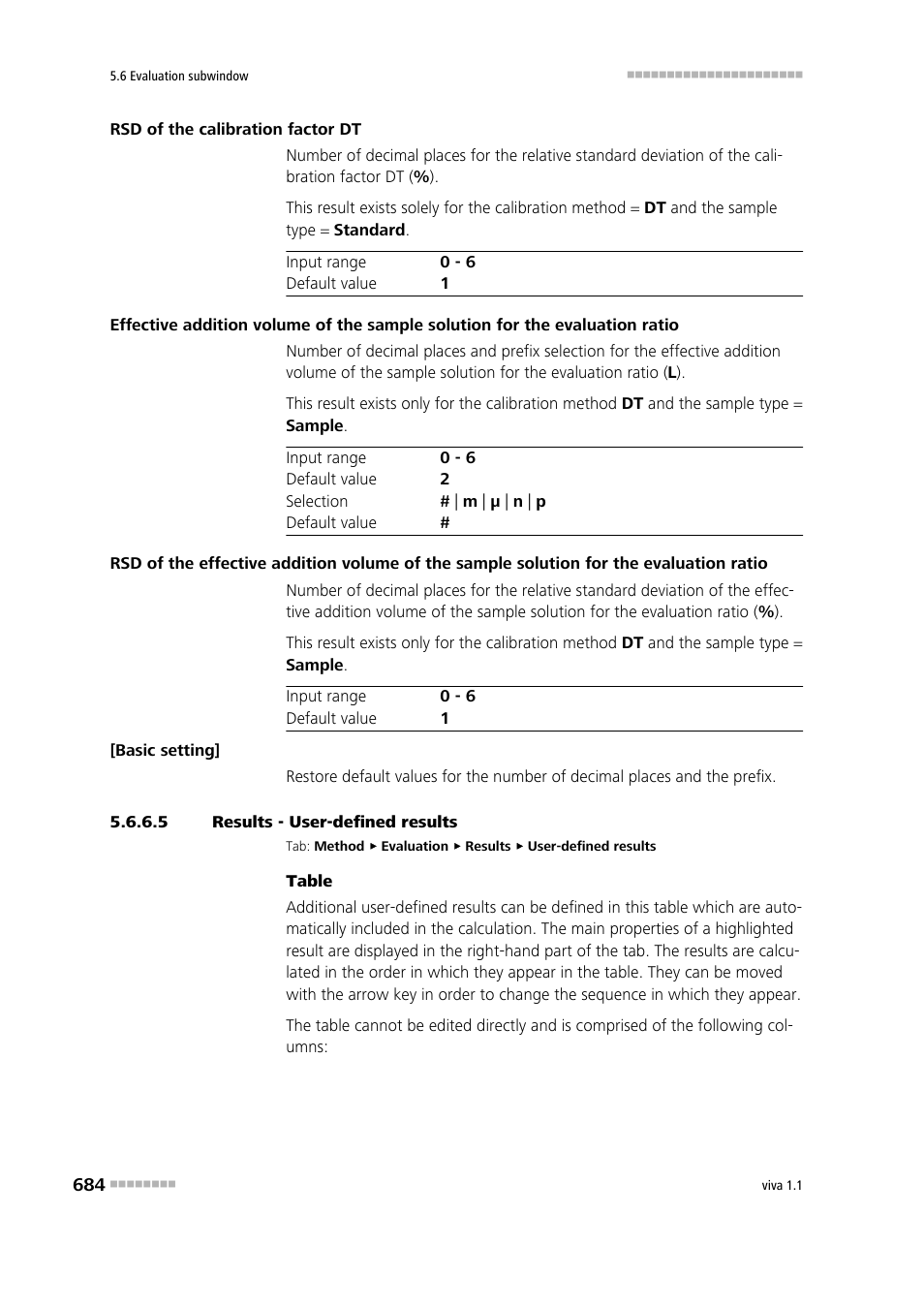 5 results - user-defined results, User-defined results | Metrohm viva 1.1 User Manual | Page 696 / 1085