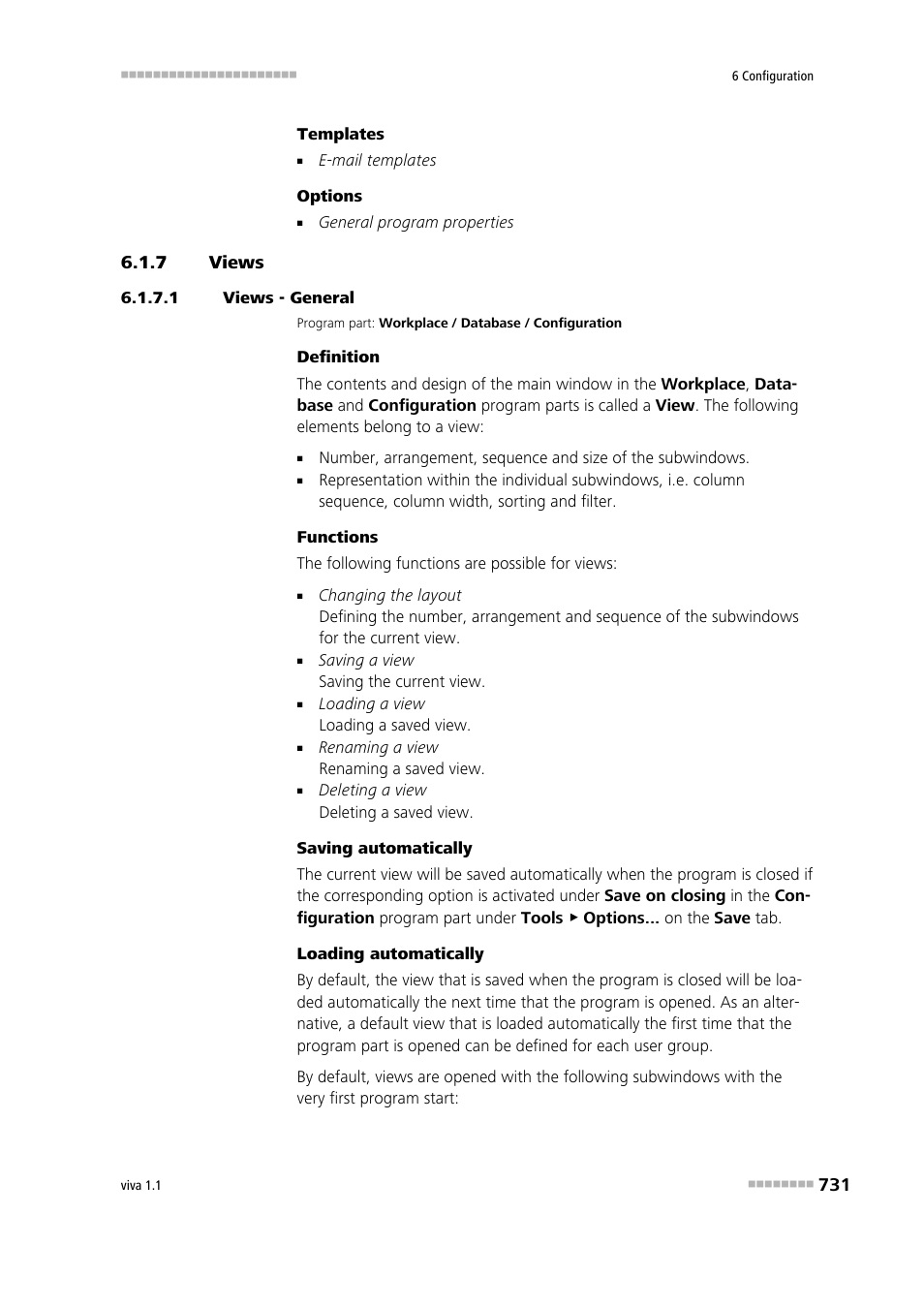 7 views, 1 views - general, Views | Metrohm viva 1.1 User Manual | Page 743 / 1085