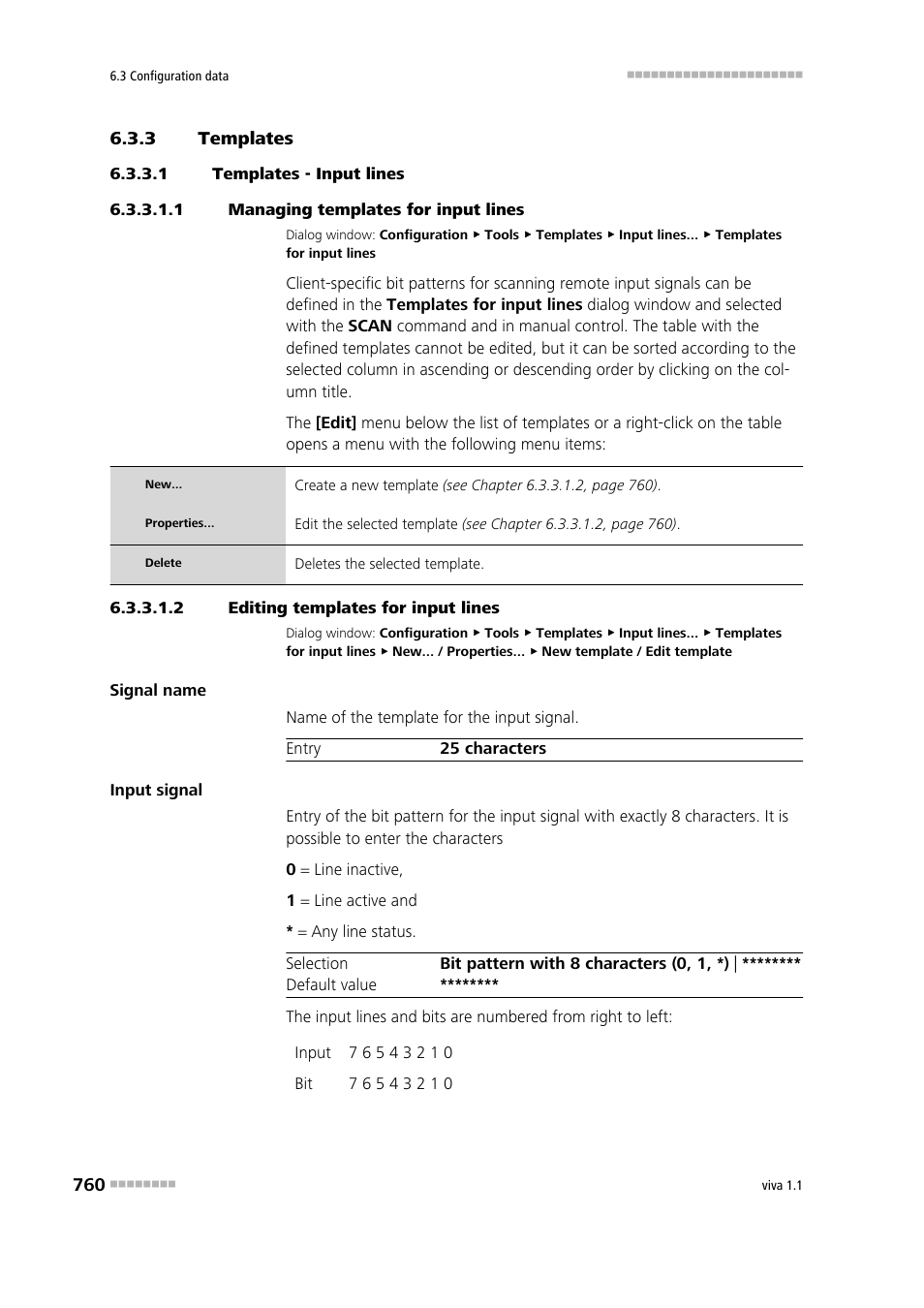 3 templates, 1 templates - input lines, 1 managing templates for input lines | 2 editing templates for input lines, Templates | Metrohm viva 1.1 User Manual | Page 772 / 1085