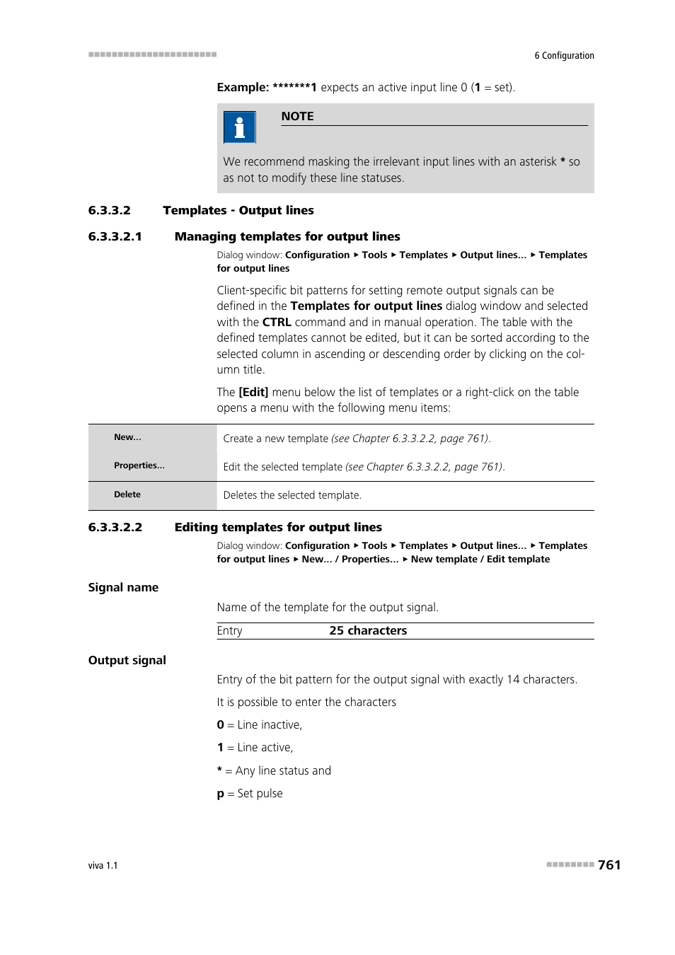 2 templates - output lines, 1 managing templates for output lines, 2 editing templates for output lines | Metrohm viva 1.1 User Manual | Page 773 / 1085