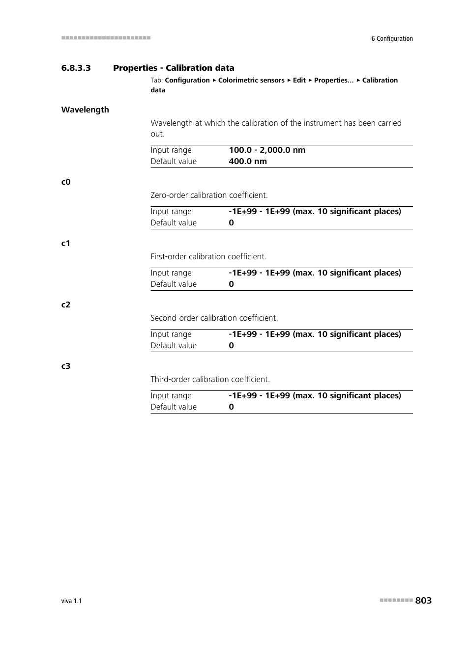 3 properties - calibration data, Calibration data | Metrohm viva 1.1 User Manual | Page 815 / 1085