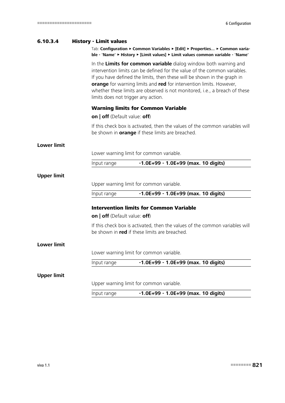 4 history - limit values | Metrohm viva 1.1 User Manual | Page 833 / 1085