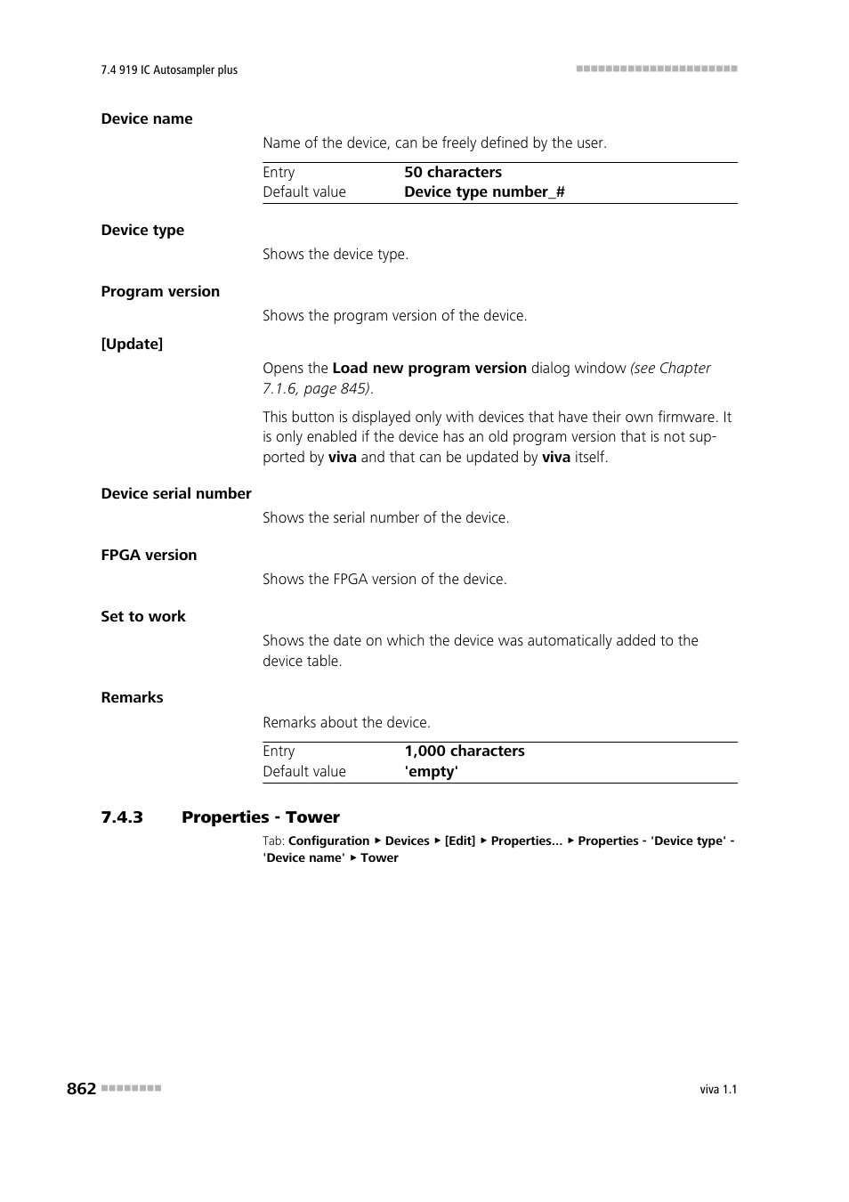 3 properties - tower, Properties - tower | Metrohm viva 1.1 User Manual | Page 874 / 1085