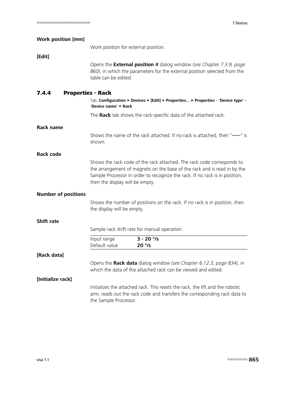 4 properties - rack, Properties - rack | Metrohm viva 1.1 User Manual | Page 877 / 1085