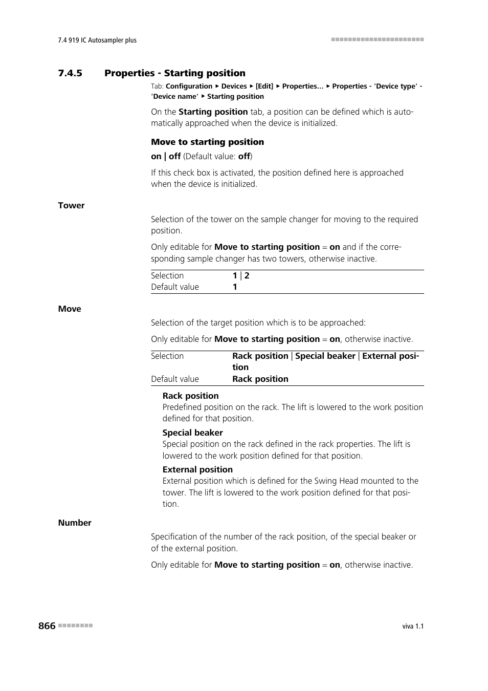 5 properties - starting position, Properties - starting position | Metrohm viva 1.1 User Manual | Page 878 / 1085