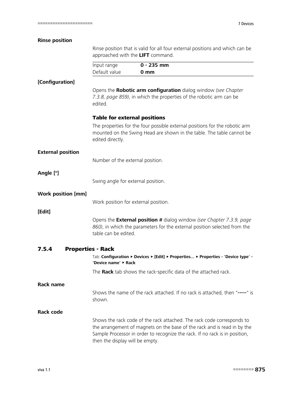 4 properties - rack, Properties - rack | Metrohm viva 1.1 User Manual | Page 887 / 1085