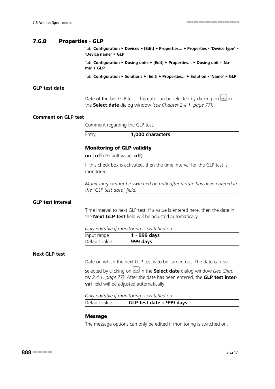 8 properties - glp, Properties - glp | Metrohm viva 1.1 User Manual | Page 900 / 1085