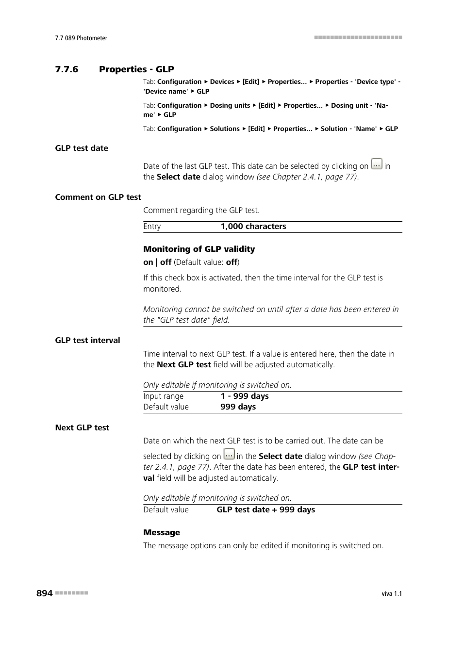 6 properties - glp, Properties - glp | Metrohm viva 1.1 User Manual | Page 906 / 1085