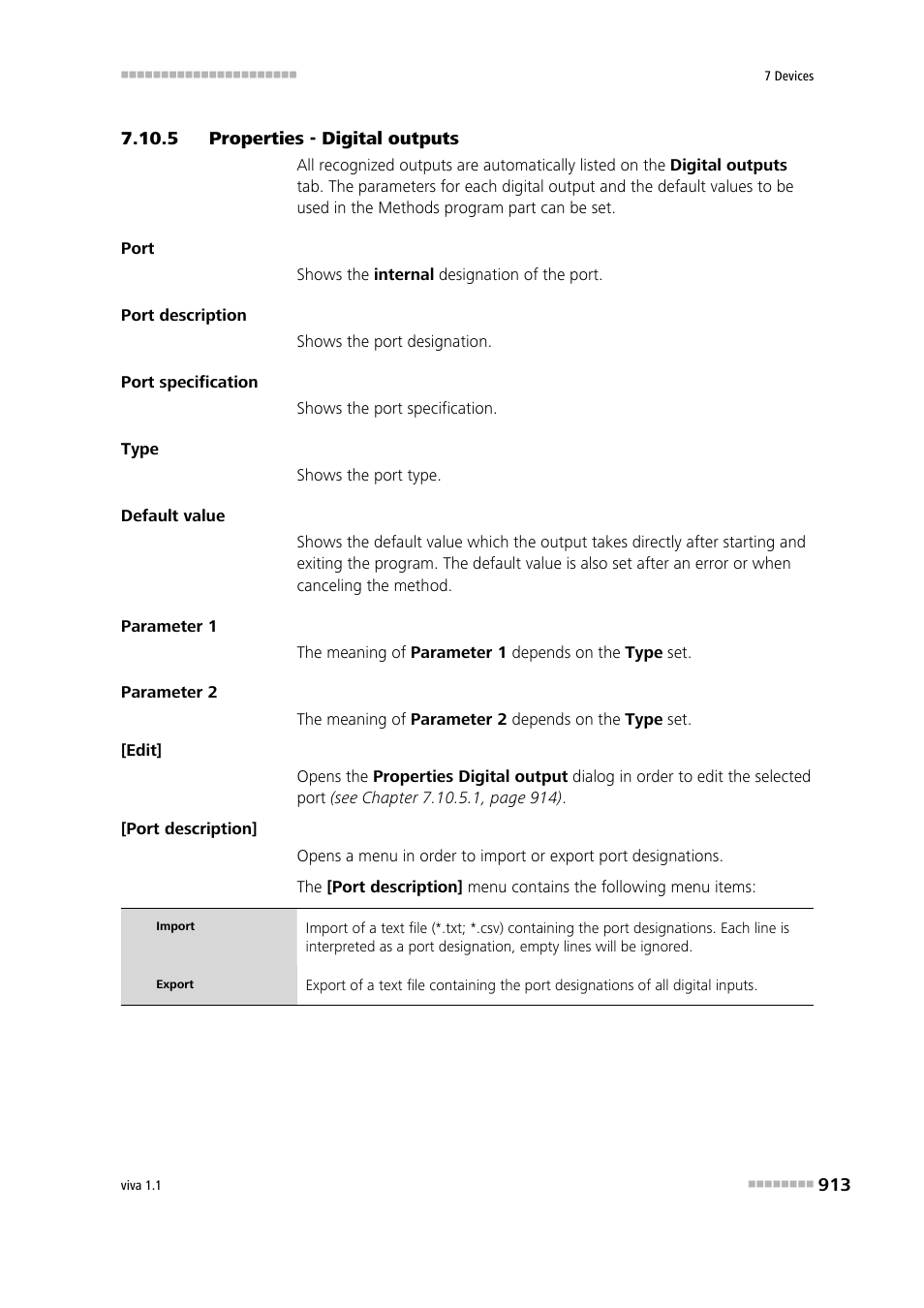 5 properties - digital outputs, Properties - digital outputs | Metrohm viva 1.1 User Manual | Page 925 / 1085