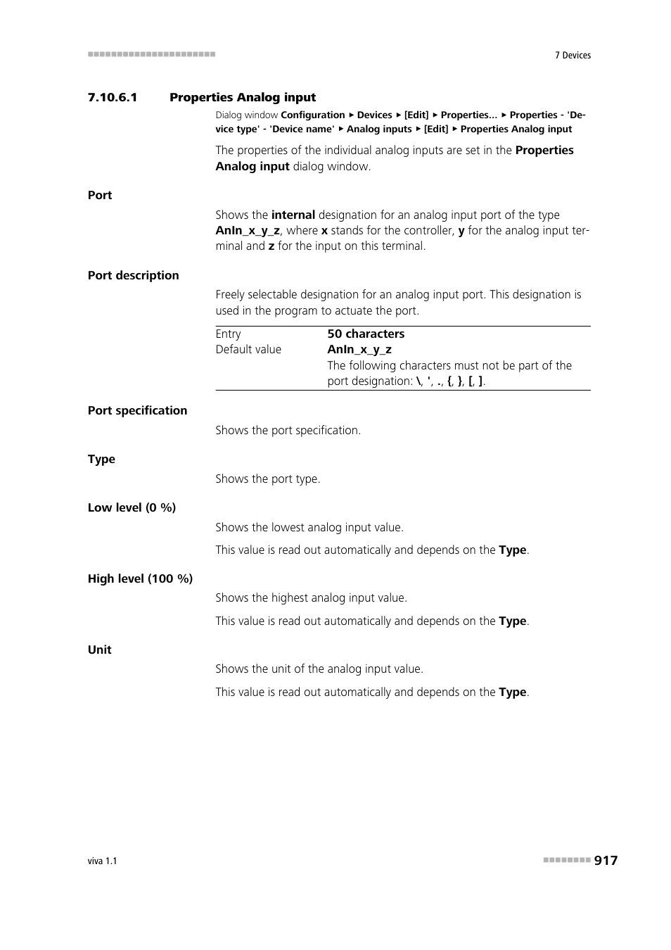 1 properties analog input | Metrohm viva 1.1 User Manual | Page 929 / 1085