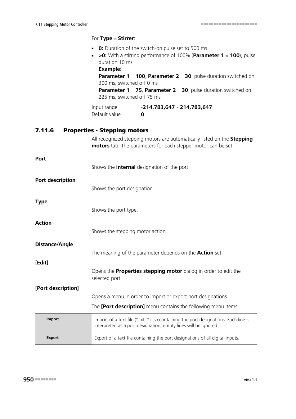 6 properties - stepping motors, Properties - stepping motors | Metrohm viva 1.1 User Manual | Page 962 / 1085