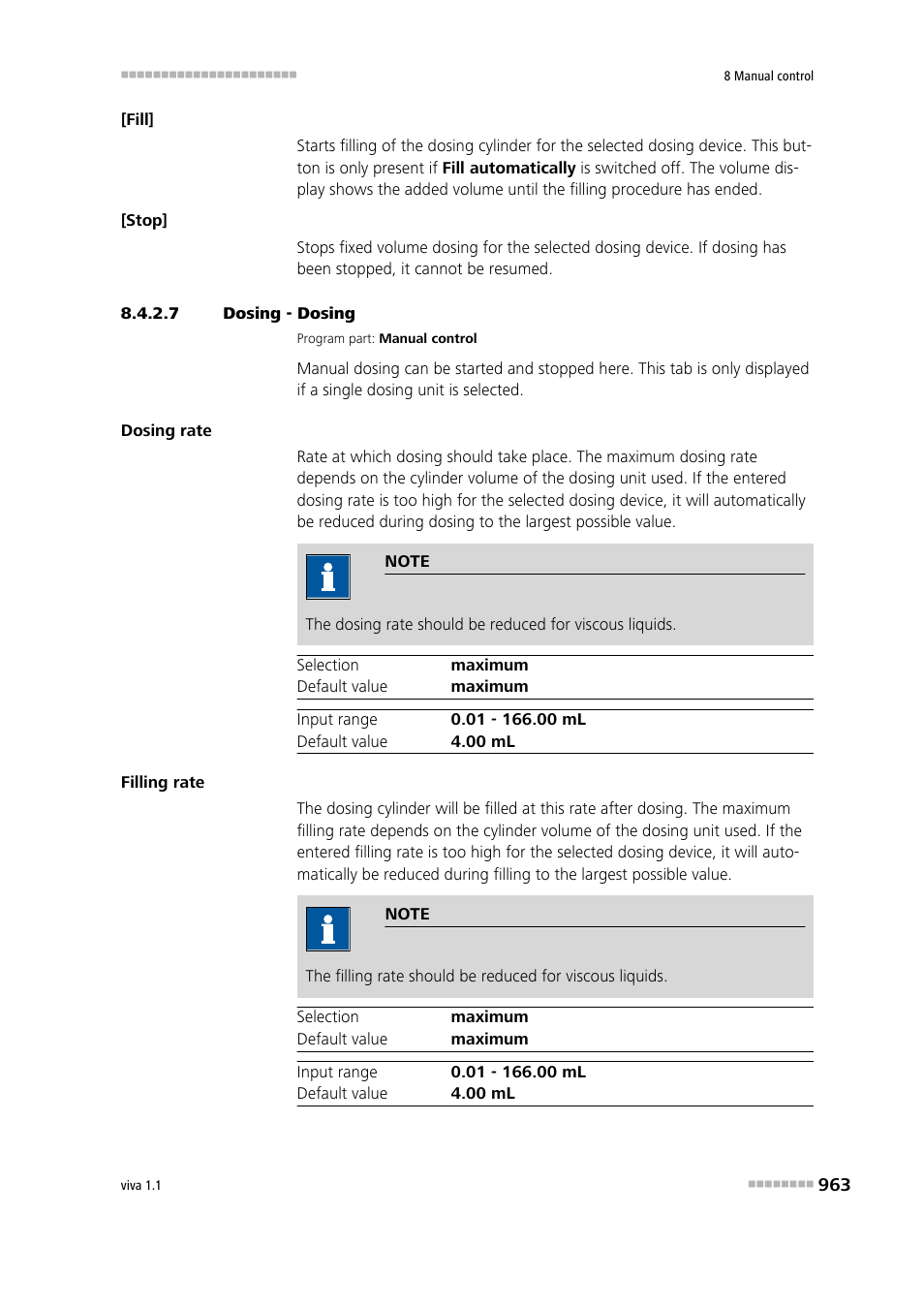 7 dosing - dosing, Dosing | Metrohm viva 1.1 User Manual | Page 975 / 1085