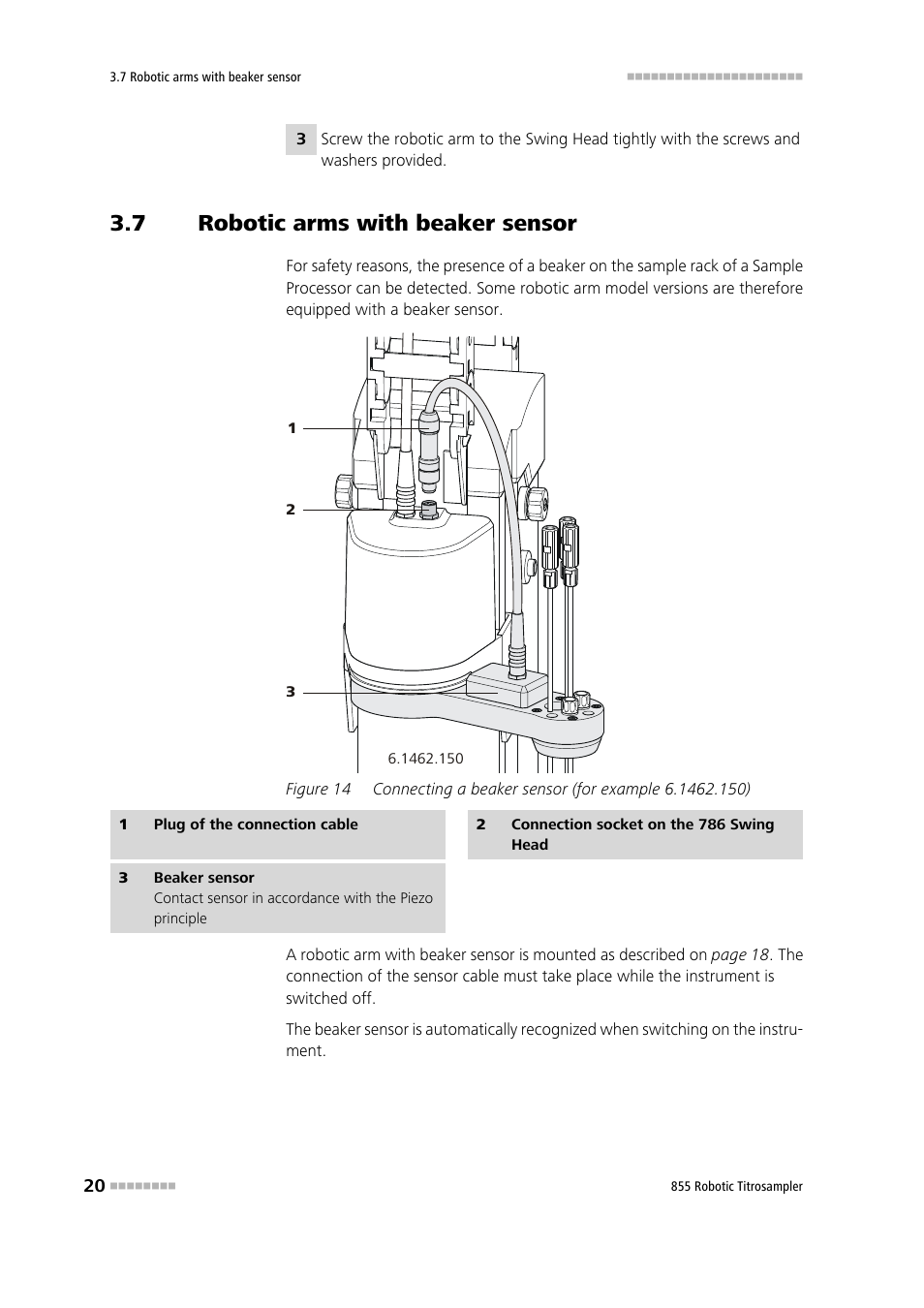 7 robotic arms with beaker sensor, Robotic arms with beaker sensor, Figure 14 | Metrohm 855 Robotic Titrosampler User Manual | Page 28 / 85