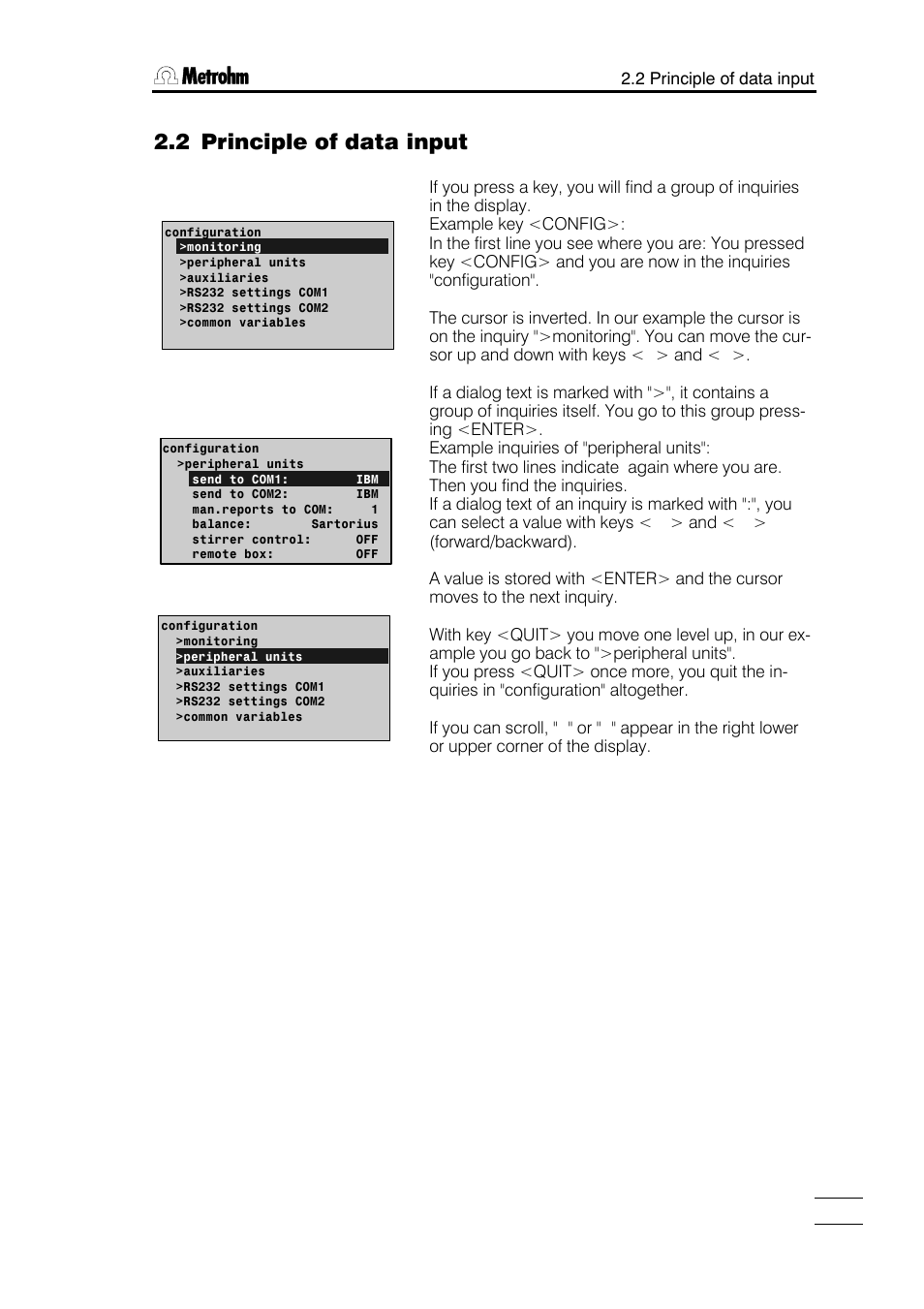 2 principle of data input | Metrohm 784 KFP Titrino User Manual | Page 10 / 153