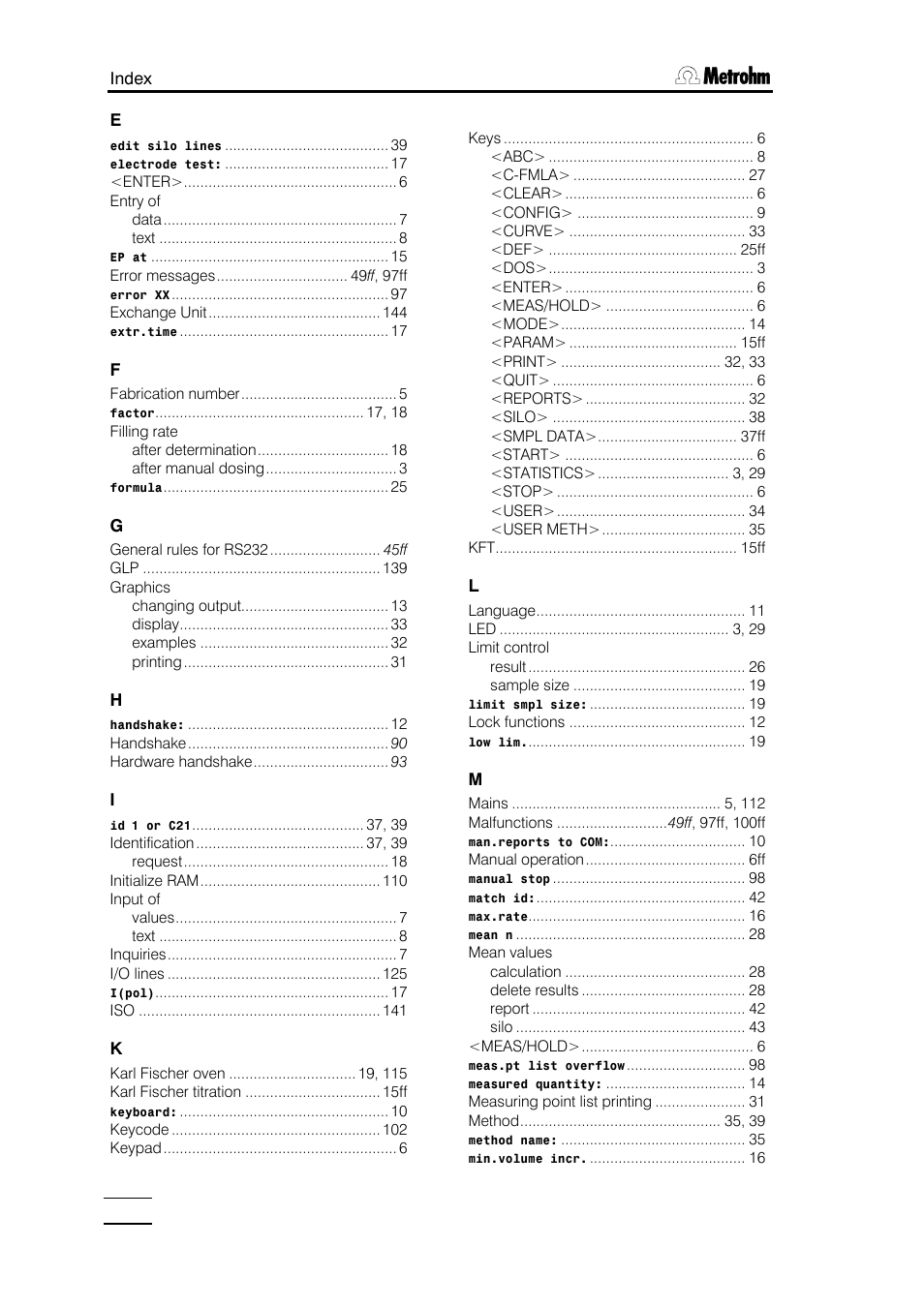 Metrohm 784 KFP Titrino User Manual | Page 151 / 153