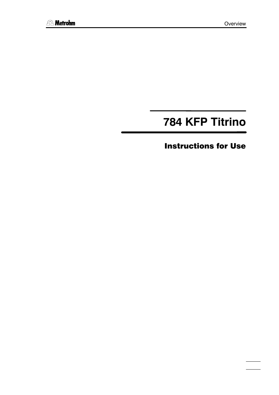 784 kfp titrino | Metrohm 784 KFP Titrino User Manual | Page 4 / 153