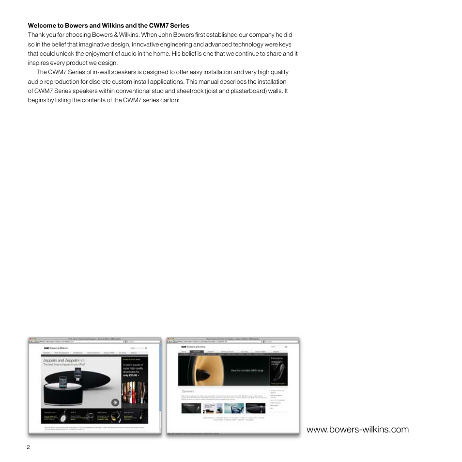 Bowers & Wilkins CWM7 User Manual | Page 2 / 10