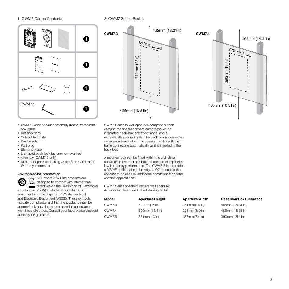 Bowers & Wilkins CWM7 User Manual | Page 3 / 10