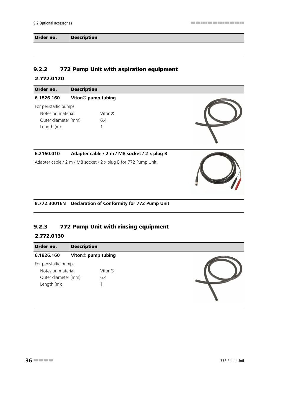 2 772 pump unit with aspiration equipment, 3 772 pump unit with rinsing equipment, 772 pump unit with aspiration equipment | 772 pump unit with rinsing equipment | Metrohm 772 Pump Unit User Manual | Page 44 / 46