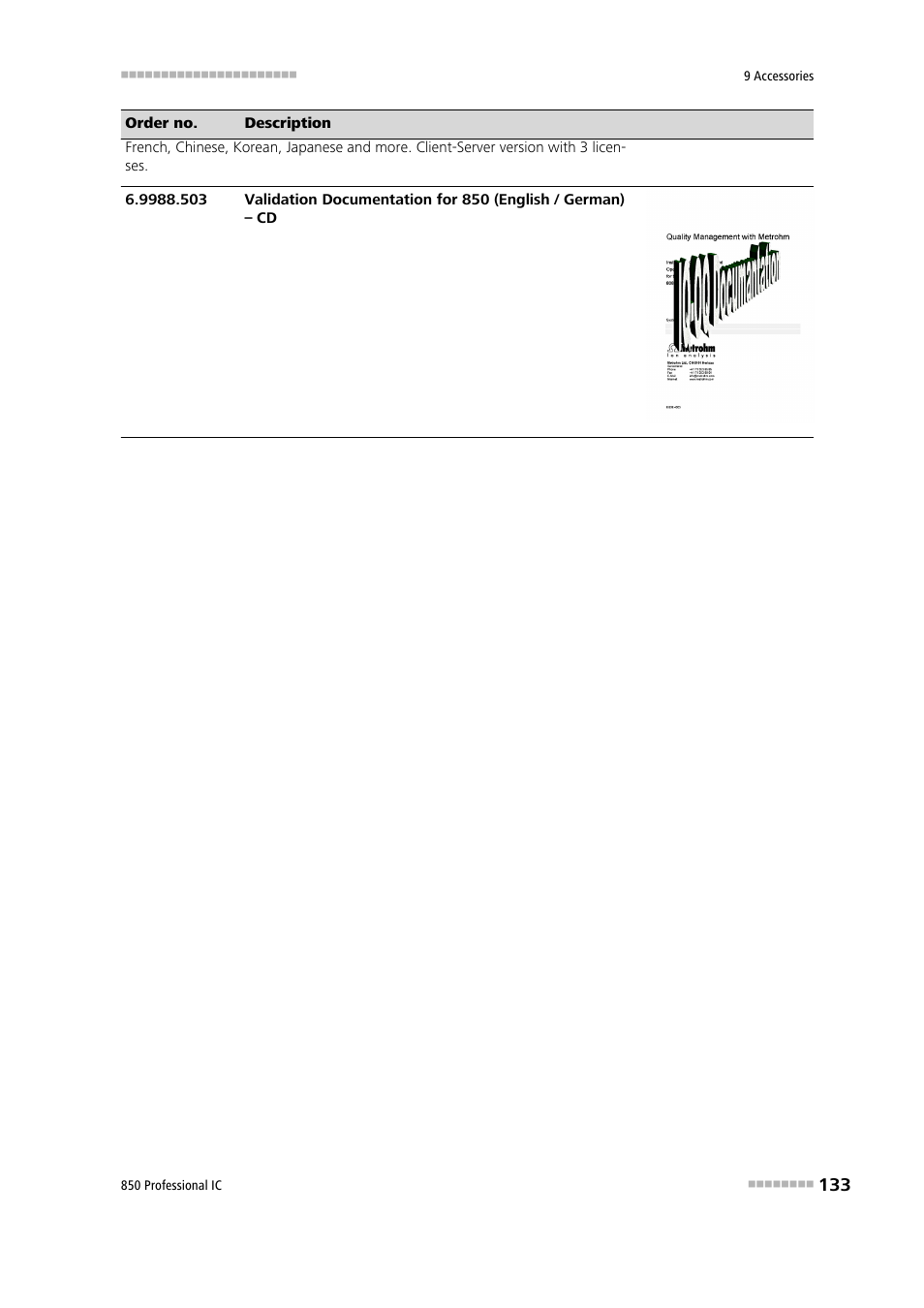 Metrohm 850 Professional IC Anion MSM-HC MCS Gradient User Manual | Page 143 / 146