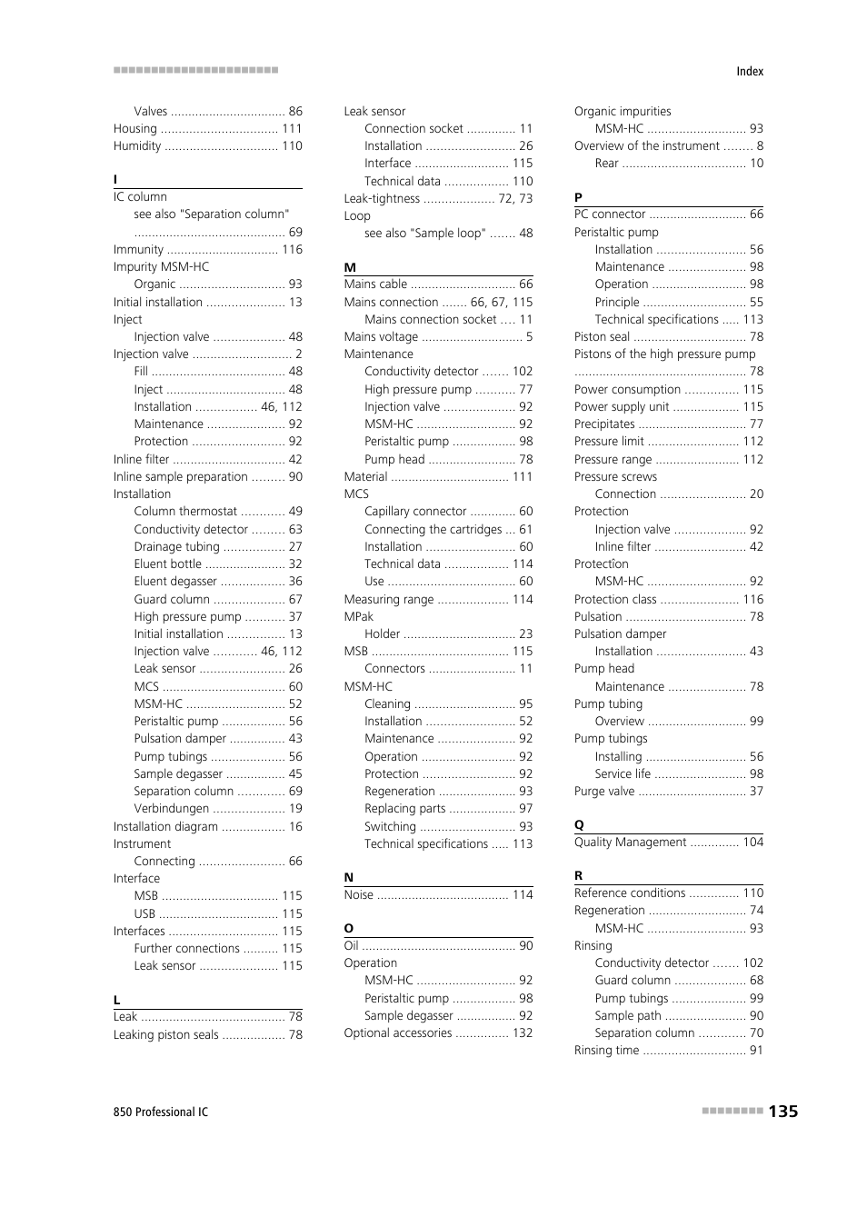 Metrohm 850 Professional IC Anion MSM-HC MCS Gradient User Manual | Page 145 / 146