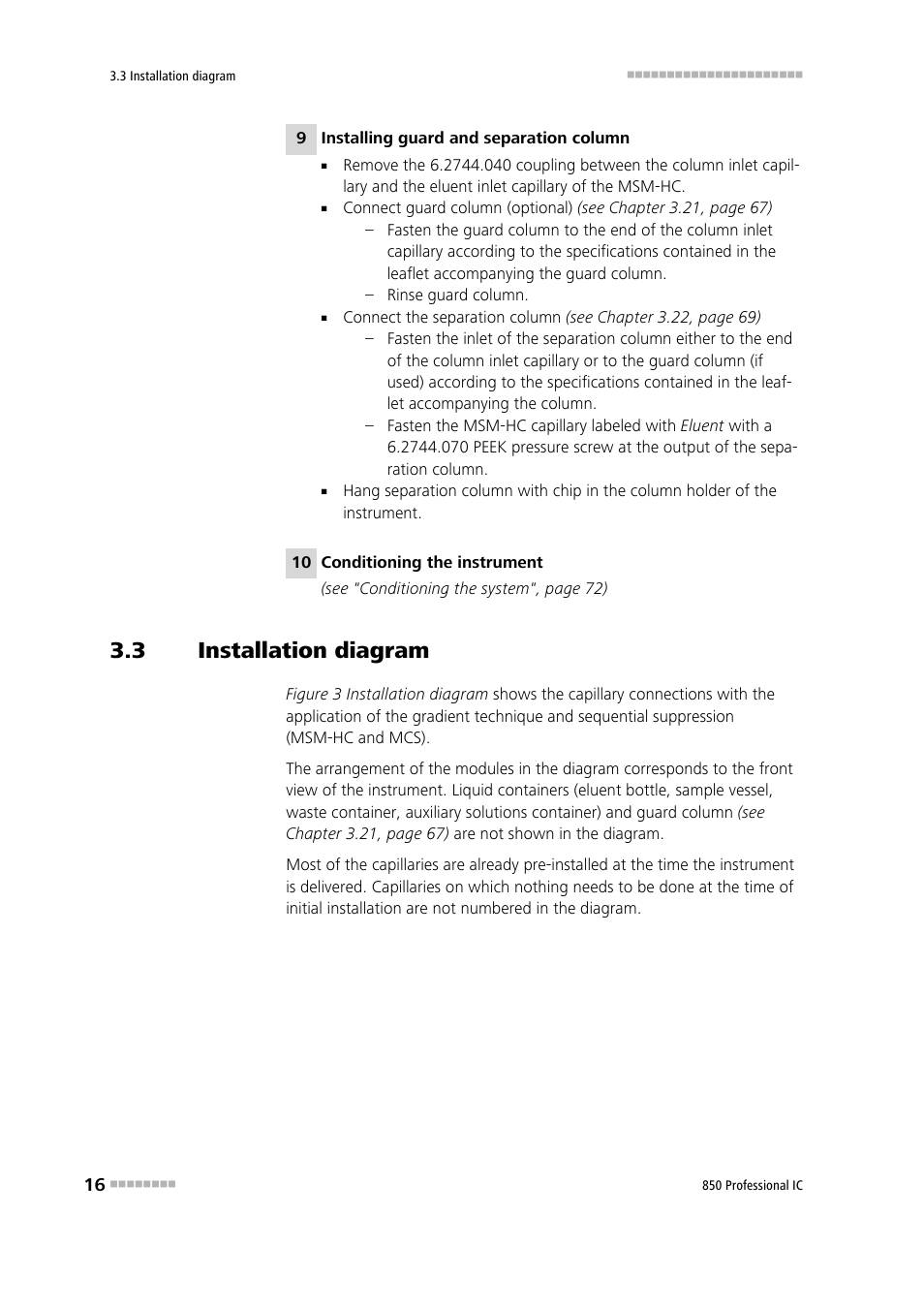 3 installation diagram, Installation diagram | Metrohm 850 Professional IC Anion MSM-HC MCS Gradient User Manual | Page 26 / 146