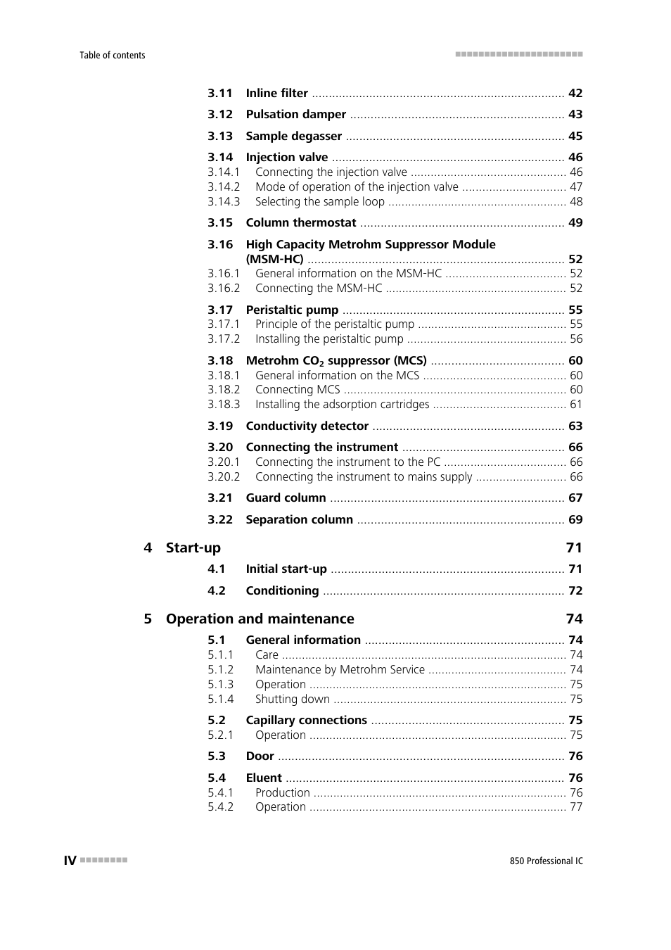 Metrohm 850 Professional IC Anion MSM-HC MCS Gradient User Manual | Page 6 / 146