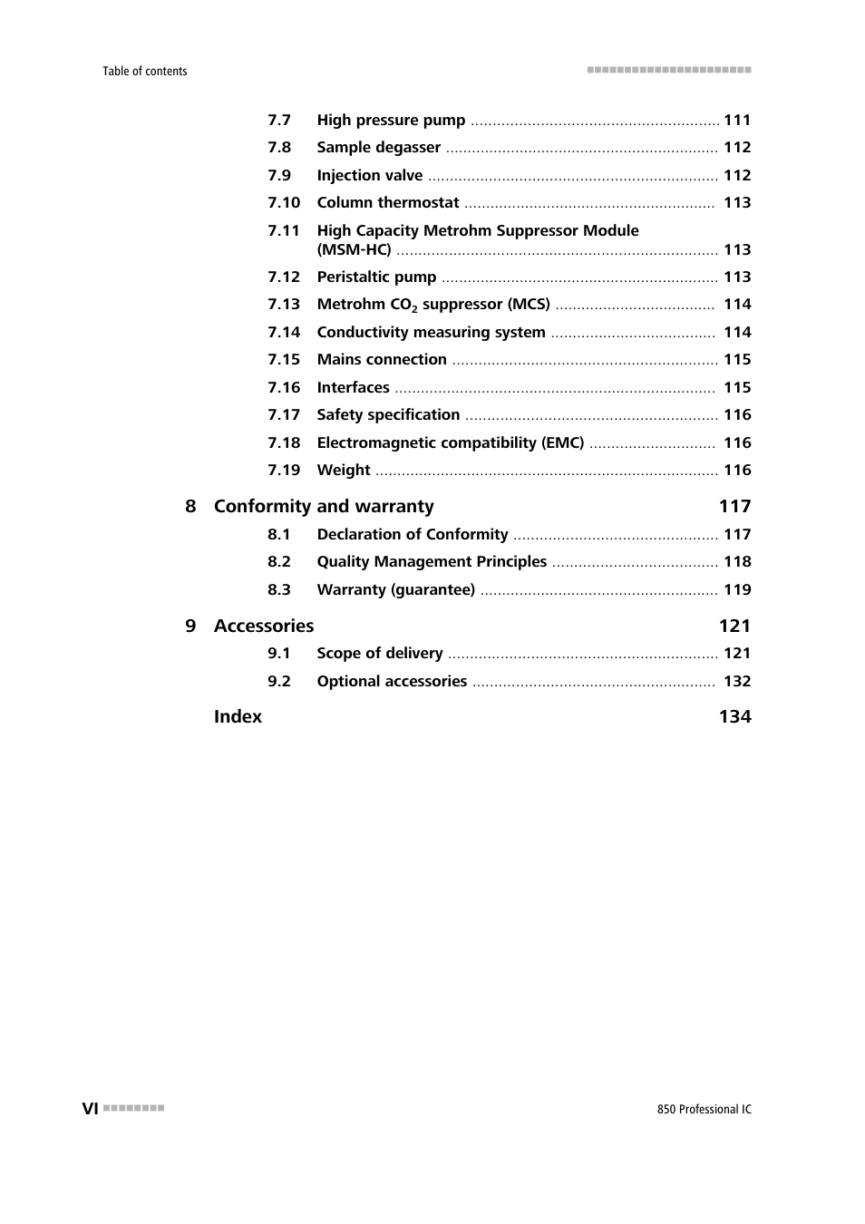 Metrohm 850 Professional IC Anion MSM-HC MCS Gradient User Manual | Page 8 / 146