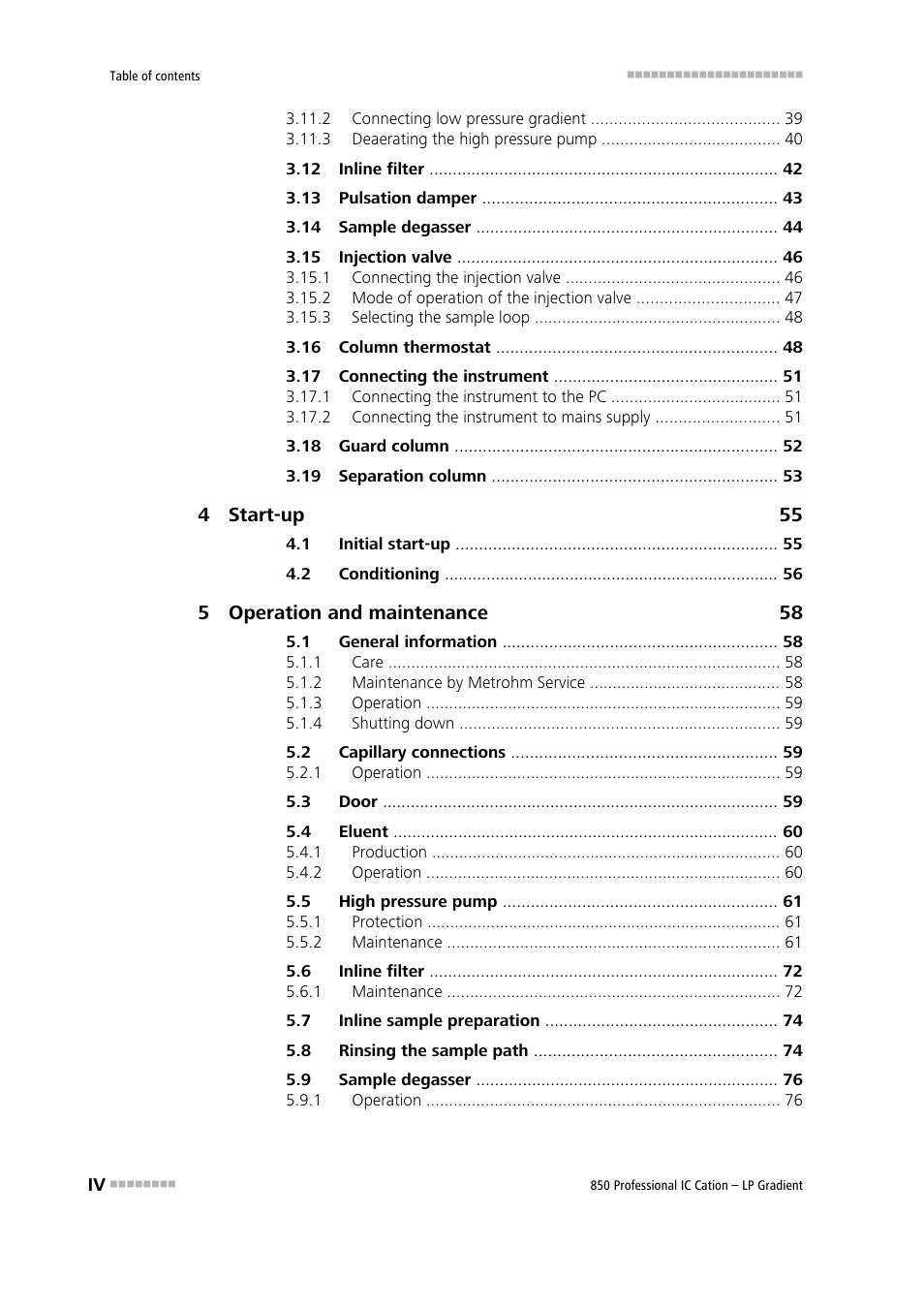 Metrohm 850 Professional IC Cation - LP-Gradient User Manual | Page 6 / 117