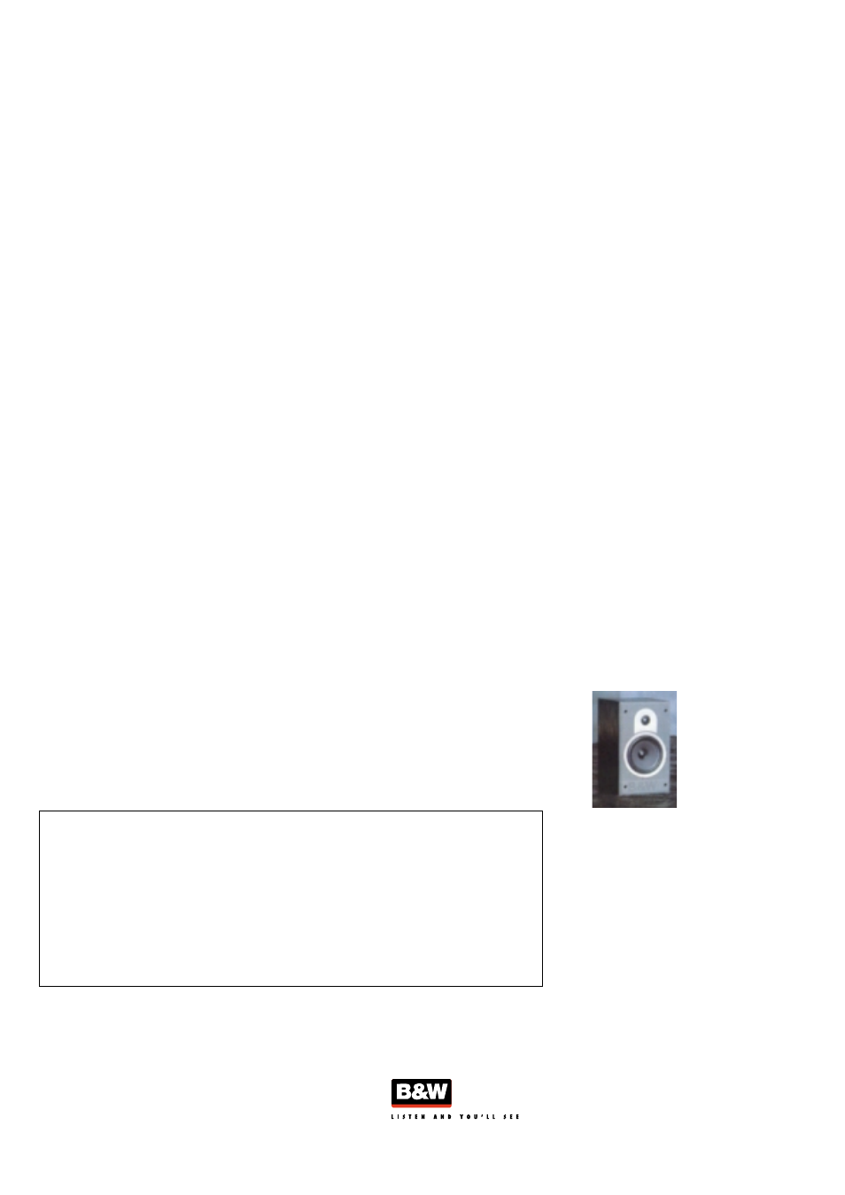 Bowers & Wilkins DM550 User Manual | 1 page