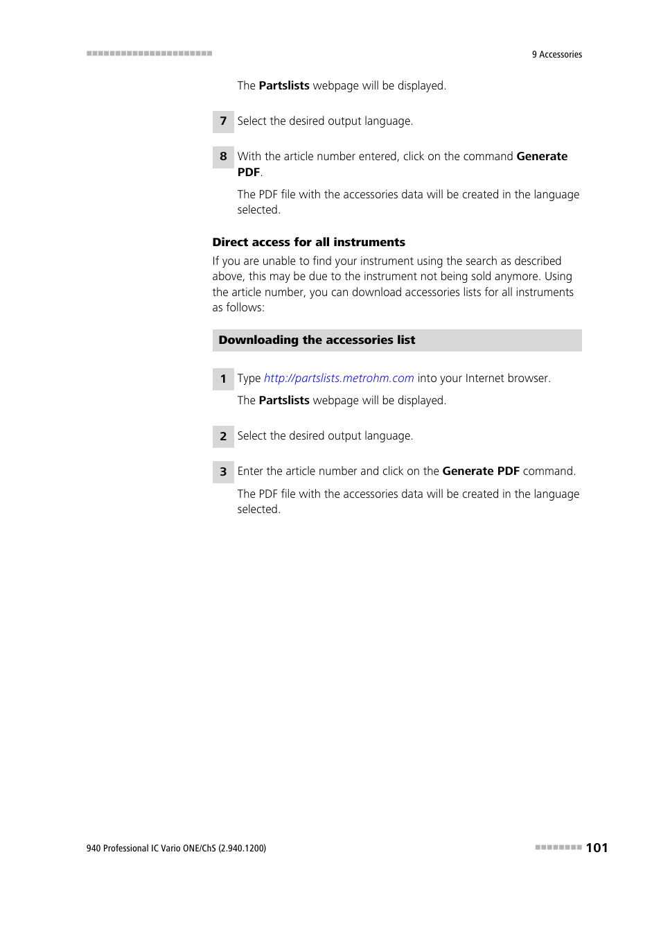 Metrohm 940 Professional IC Vario ONE/ChS User Manual | Page 109 / 111