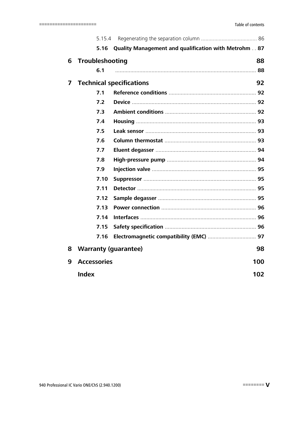 Metrohm 940 Professional IC Vario ONE/ChS User Manual | Page 7 / 111