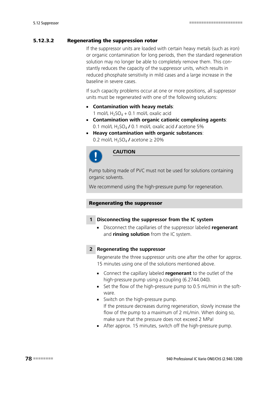 2 regenerating the suppression rotor | Metrohm 940 Professional IC Vario ONE/ChS User Manual | Page 86 / 111