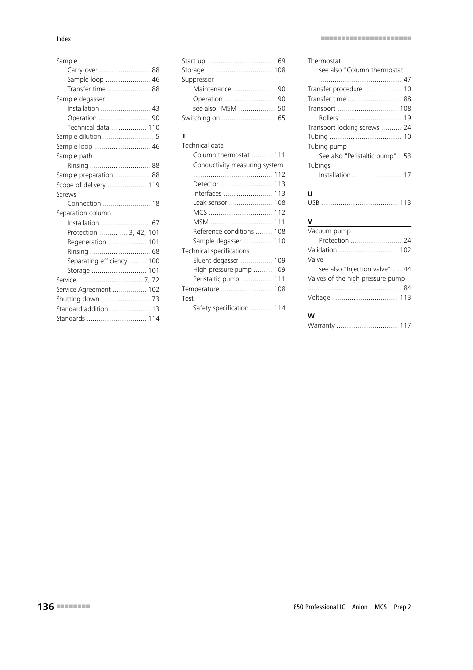 Metrohm 850 Professional IC Anion MCS Prep 2 User Manual | Page 146 / 146