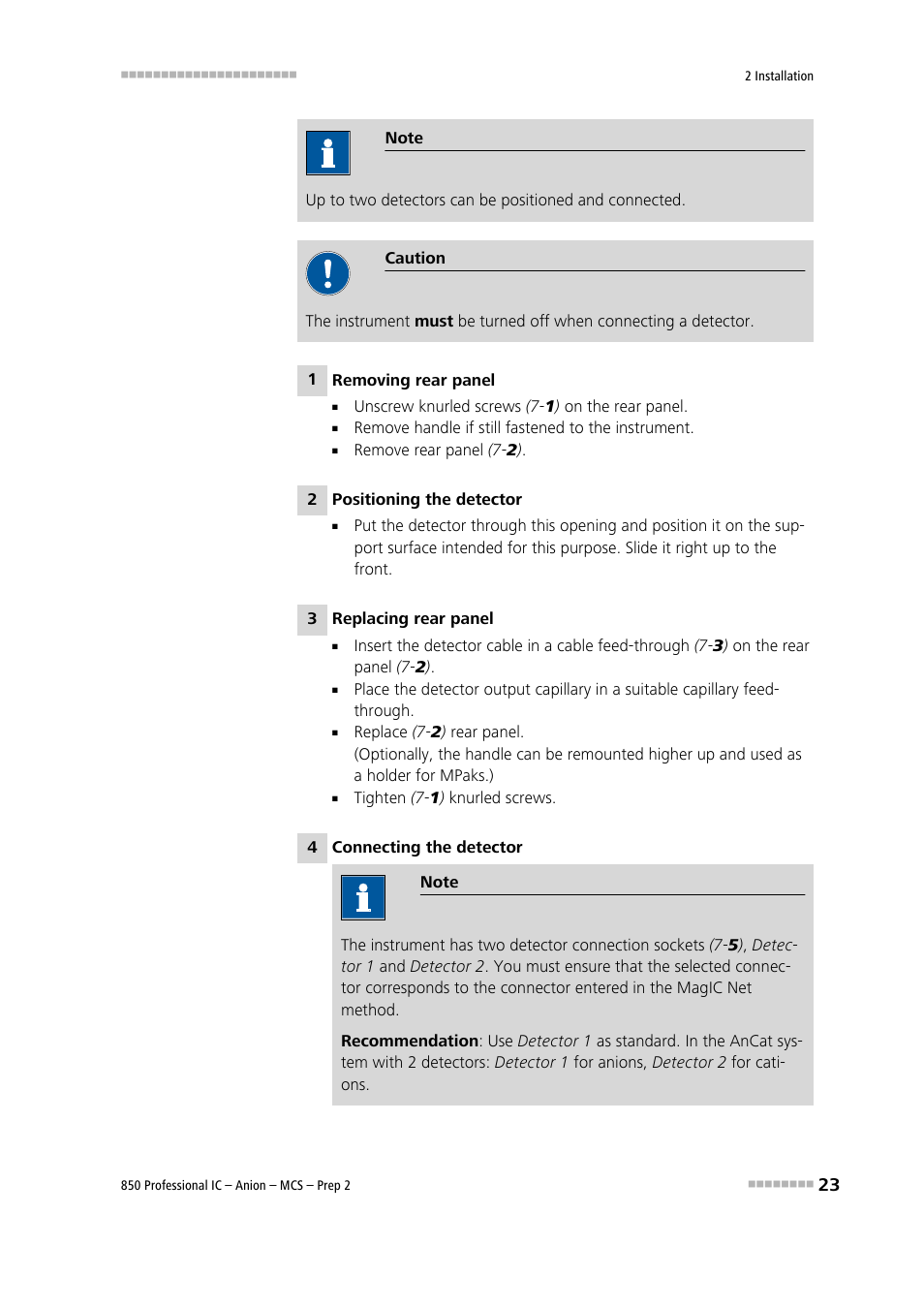 Metrohm 850 Professional IC Anion MCS Prep 2 User Manual | Page 33 / 146