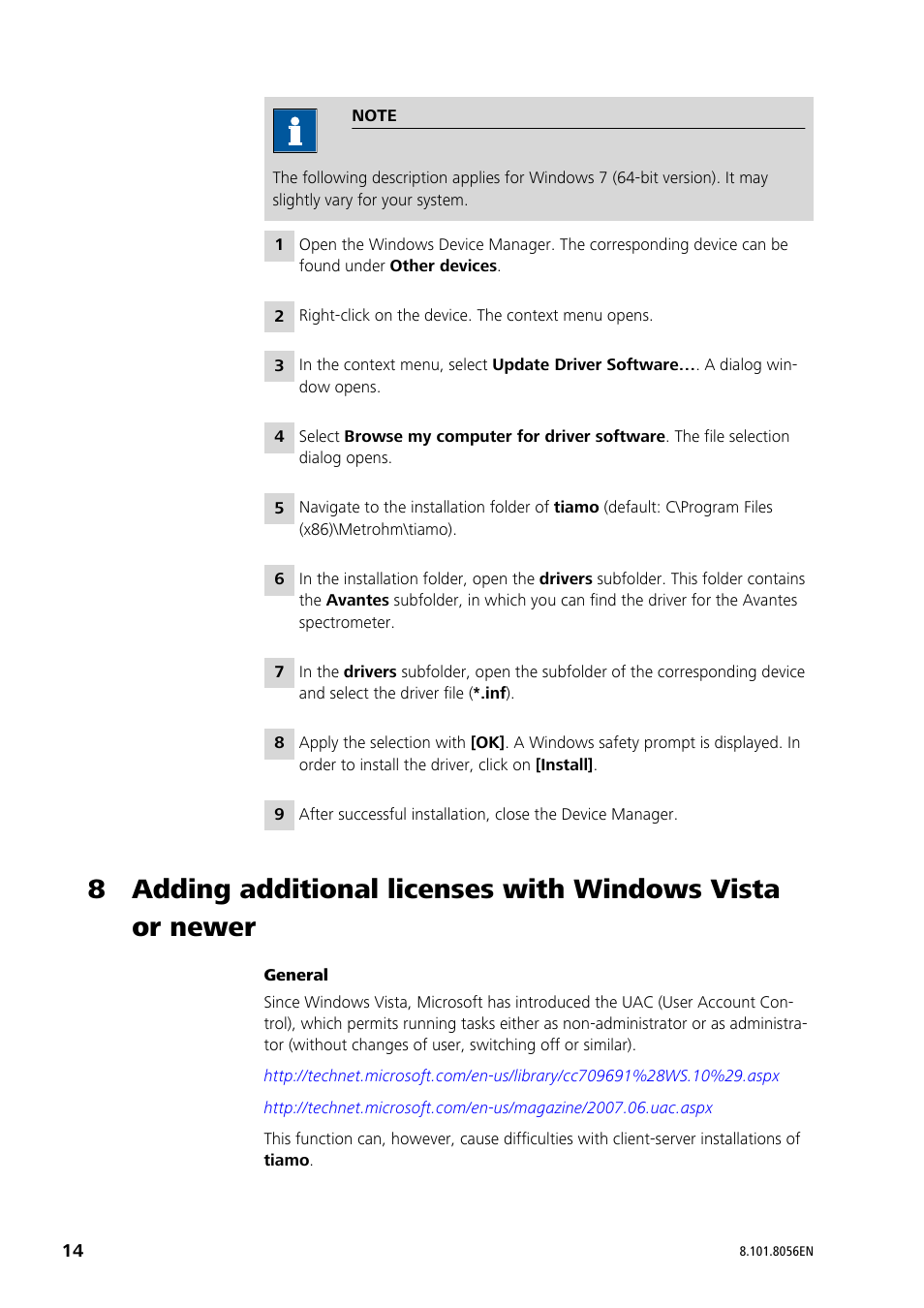 Metrohm tiamo 2.4 Installation User Manual | Page 14 / 16