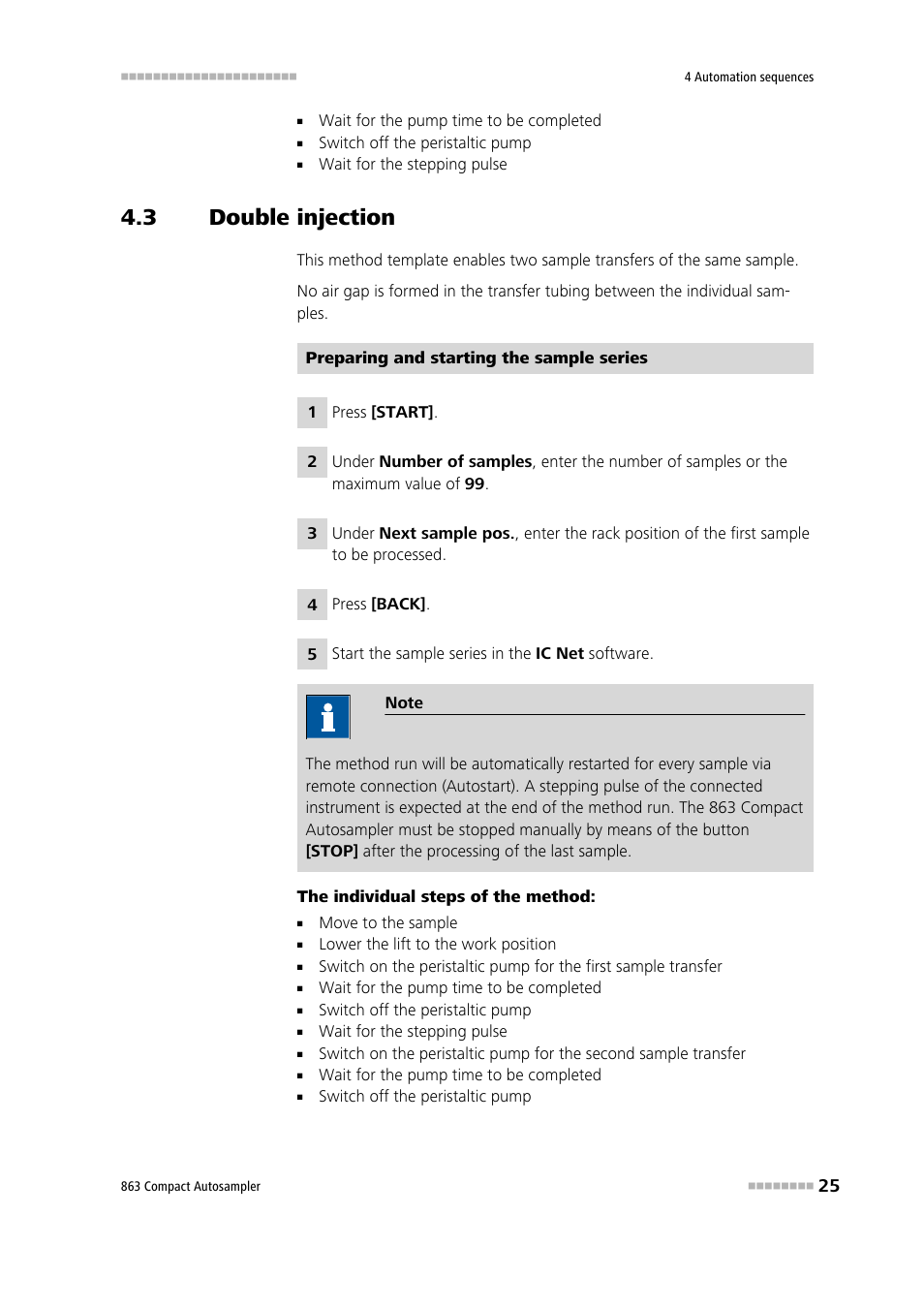 3 double injection, Double injection | Metrohm 863 Compact Autosampler User Manual | Page 35 / 99