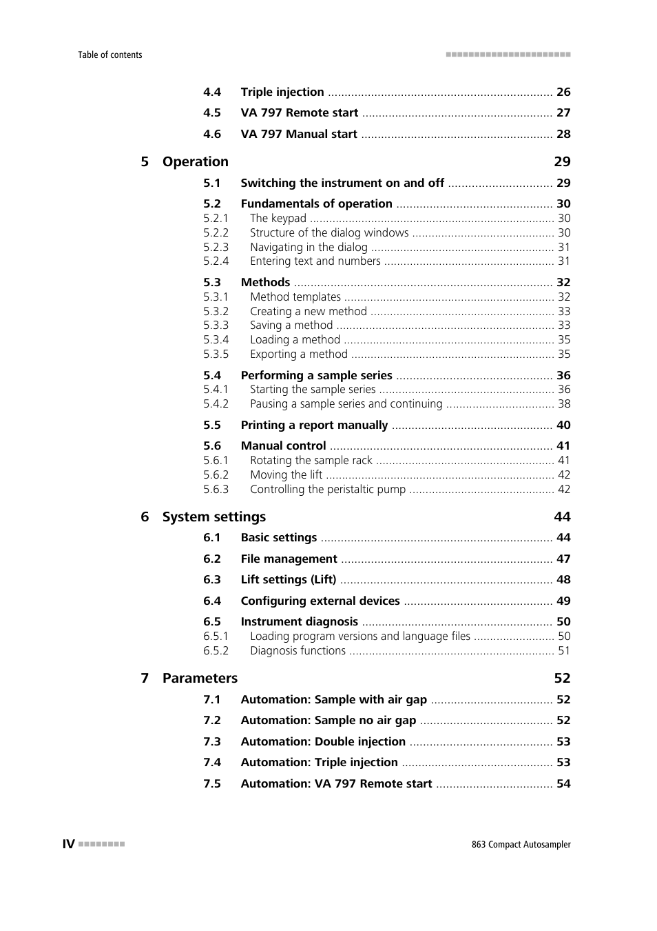 Metrohm 863 Compact Autosampler User Manual | Page 6 / 99